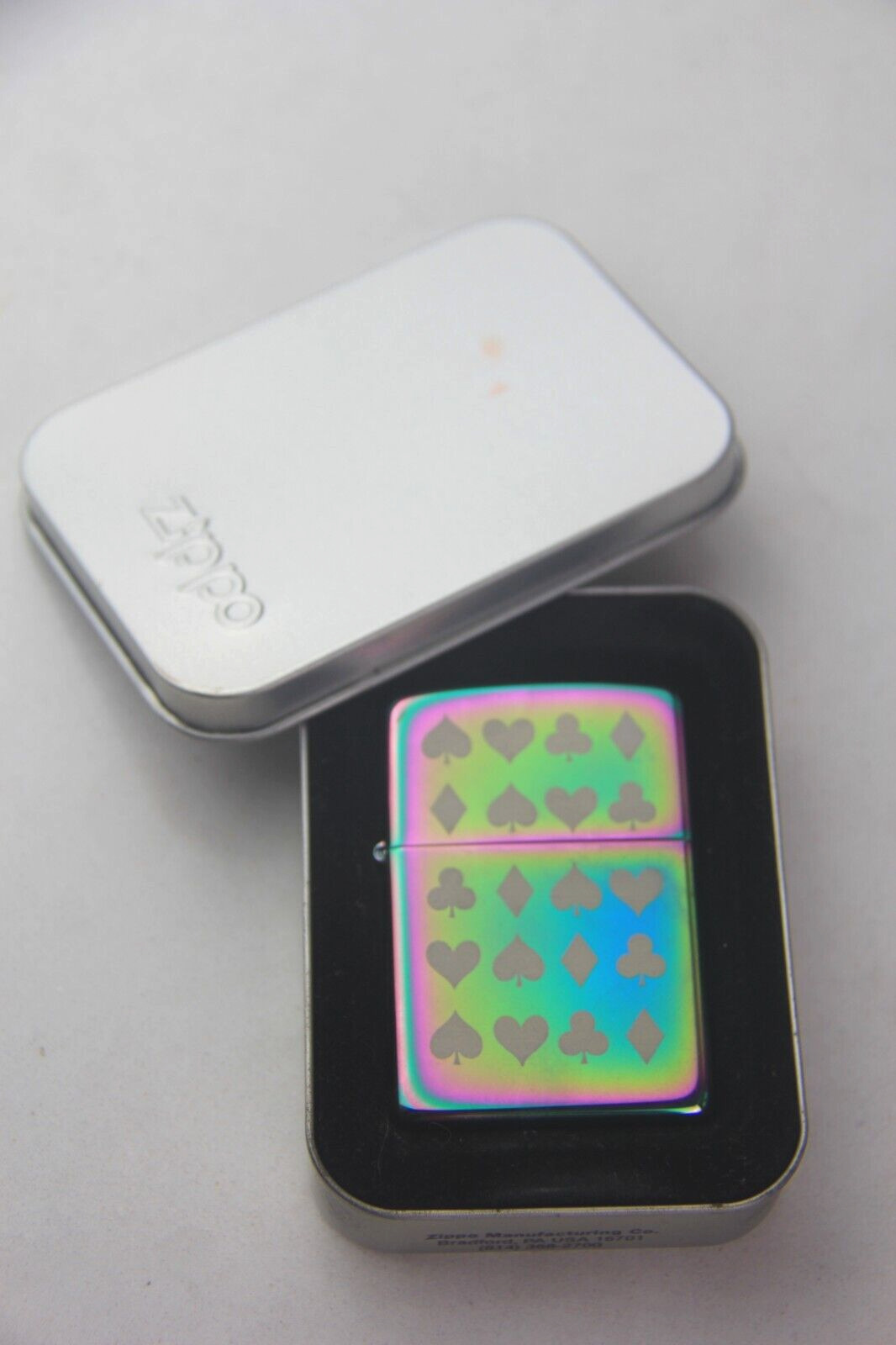 ZIPPO 2002 Card Suits Spectrum Lighter Sealed w/ Original Box