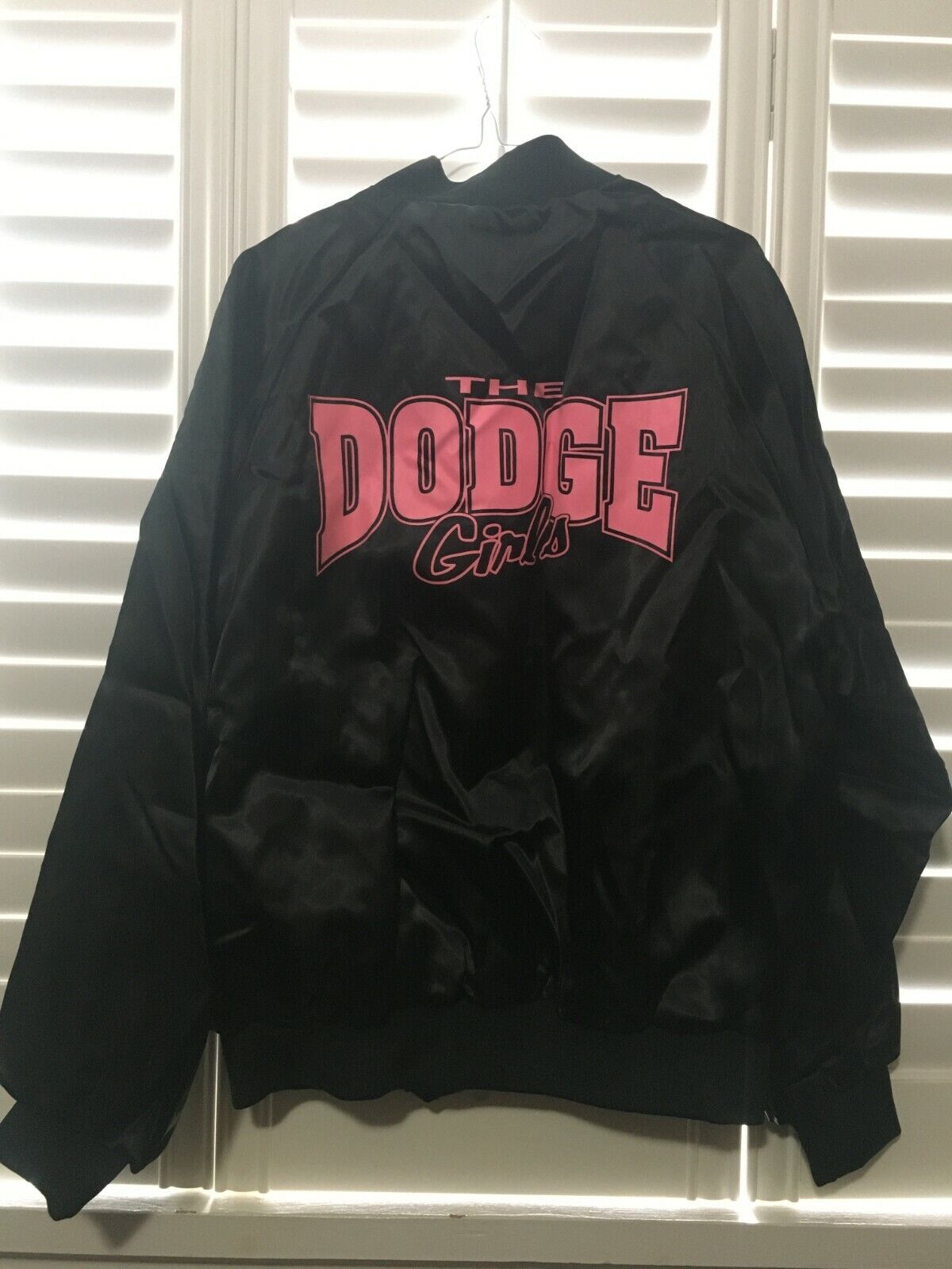 Vintage KING LOUIE  80s Dodge Girls Have More Fun Satin Jacket LARGE