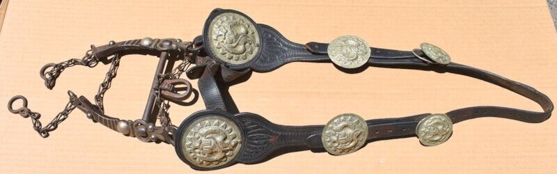 Vintage Sonora Californio Mexican Fancy Silver Horse Headstall and Bit c.1840