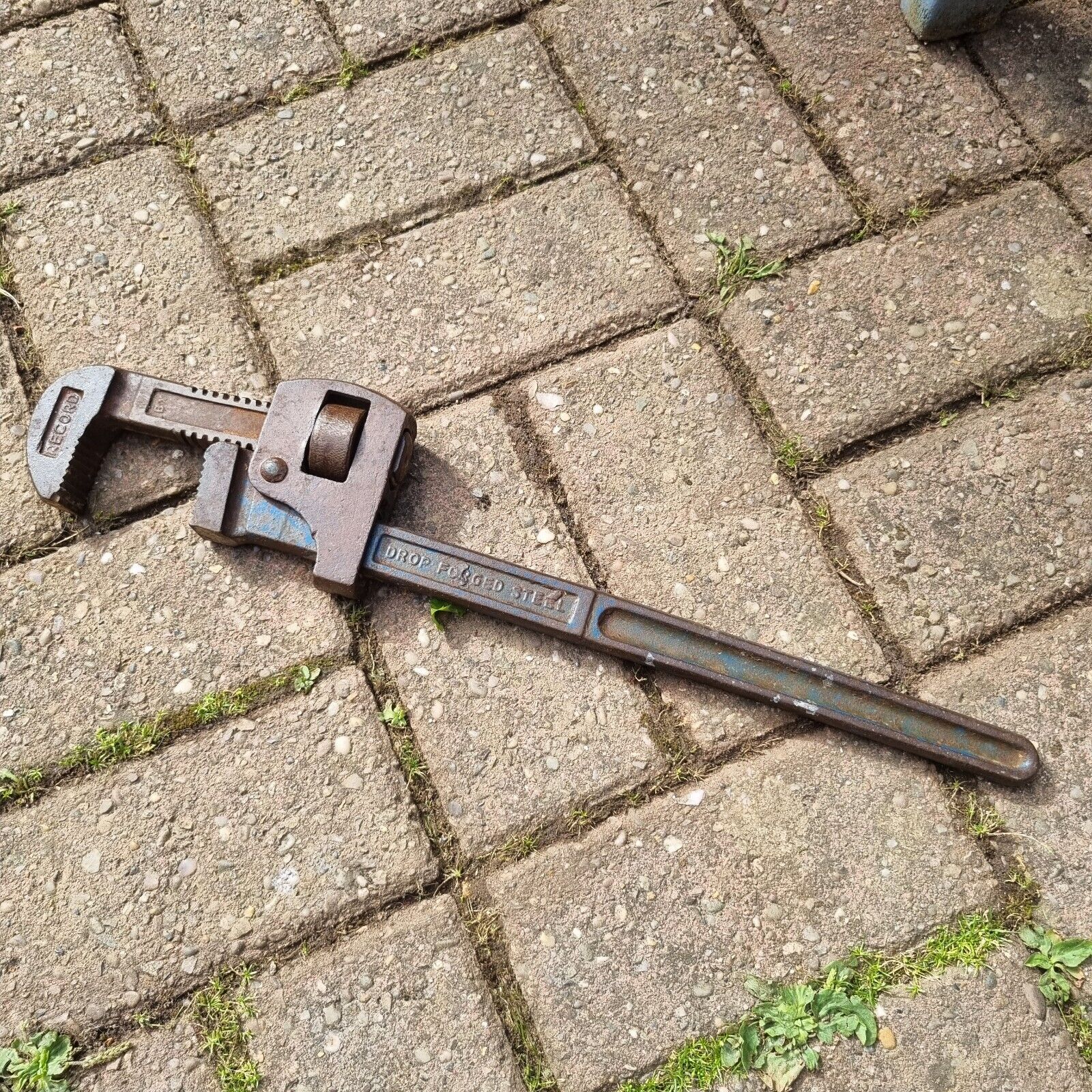RECORD No8 STILLSON PIPE WRENCH - MADE IN ENGLAND - DROPED FORGED STEEL