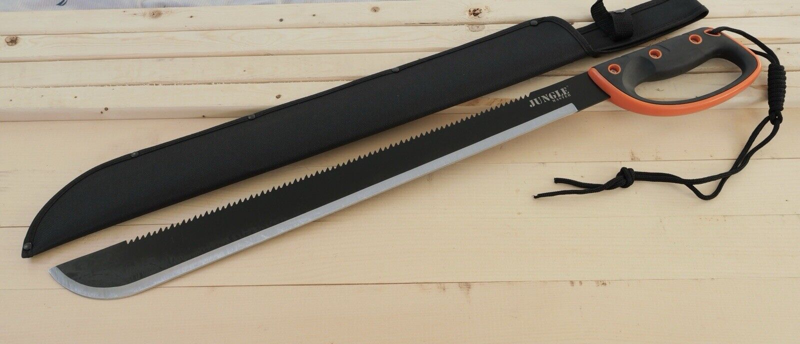 28” Long Machete Black Sawback 5mm Thick Full Tang Rubber Handle Sheath Sharp XL