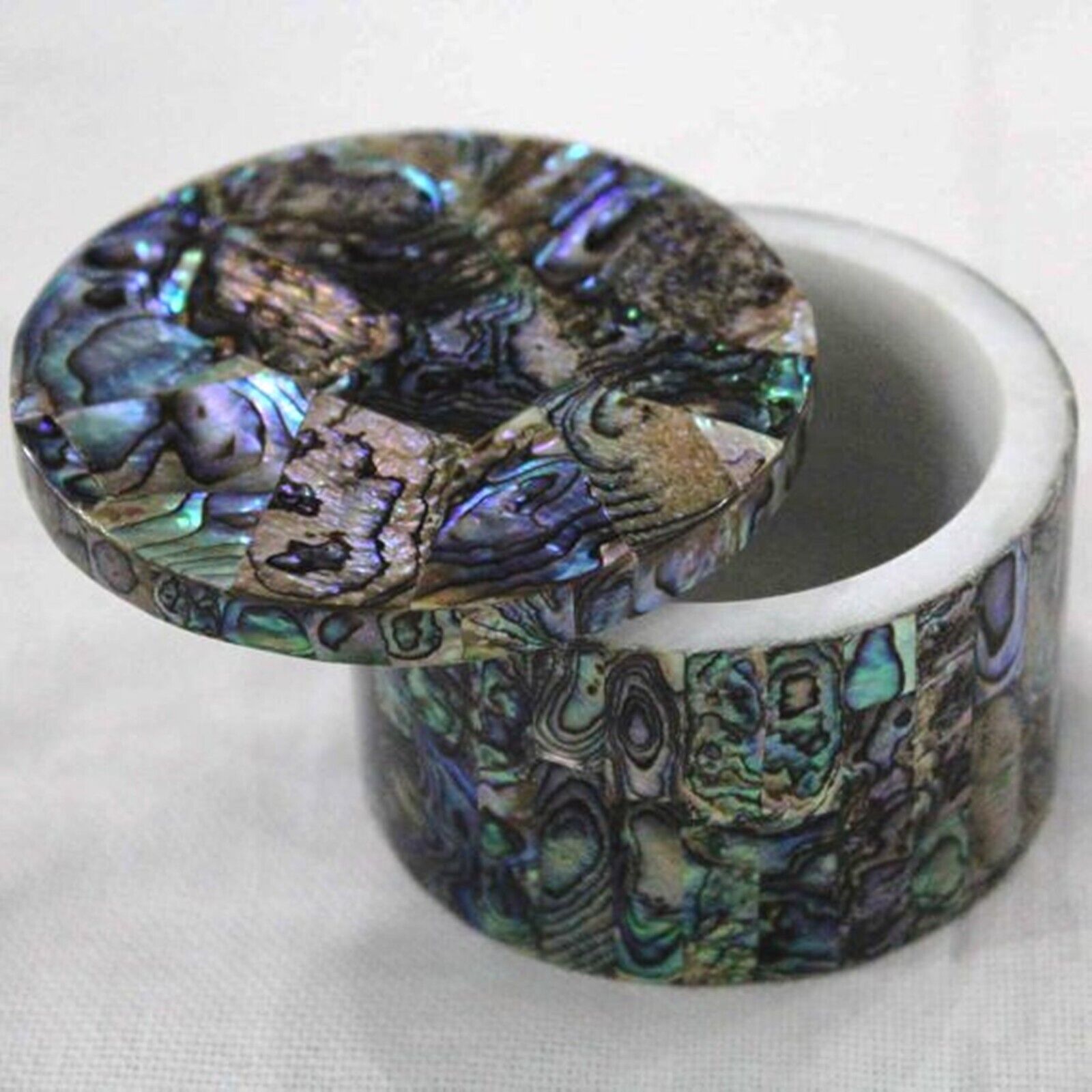 2.5 Inches Round Marble Wedding Jewelry Box Handmade Trinket Box for Girlfreind
