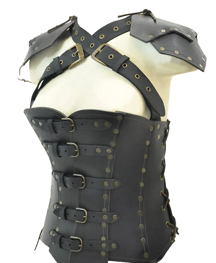 Women's Medieval Retro Body Chest Armor,Adjustable Shoulders Guard Costume