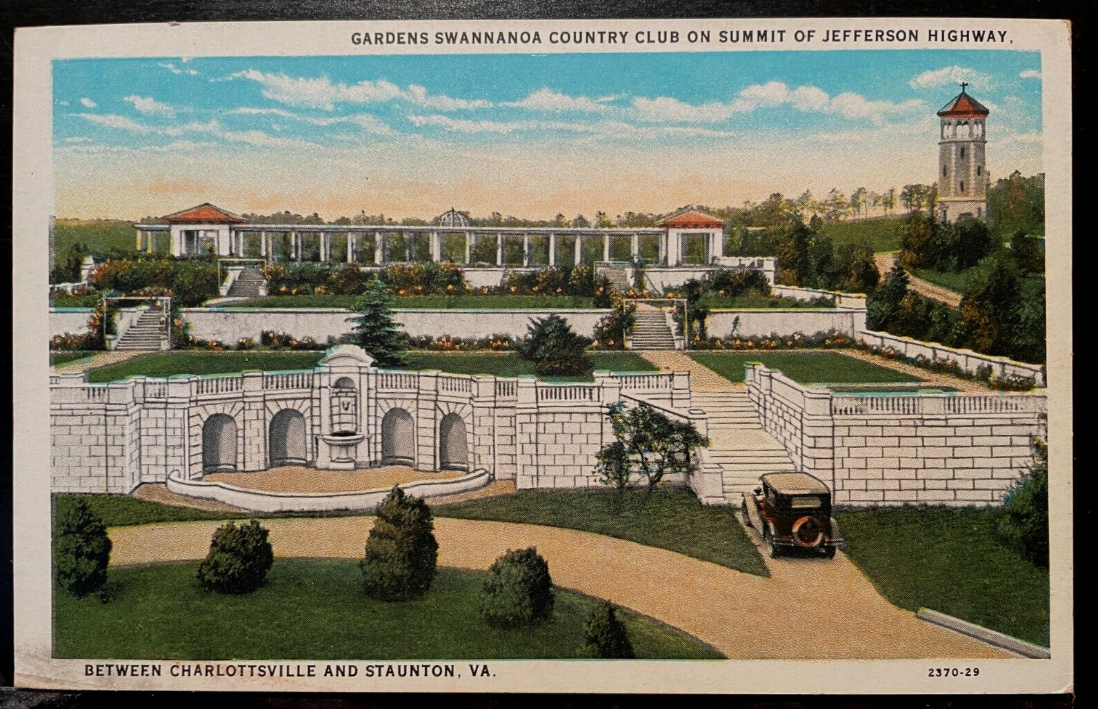 Vintage Postcard 1930 Swannanoa Country Club, Staunton, Virginia (VA)