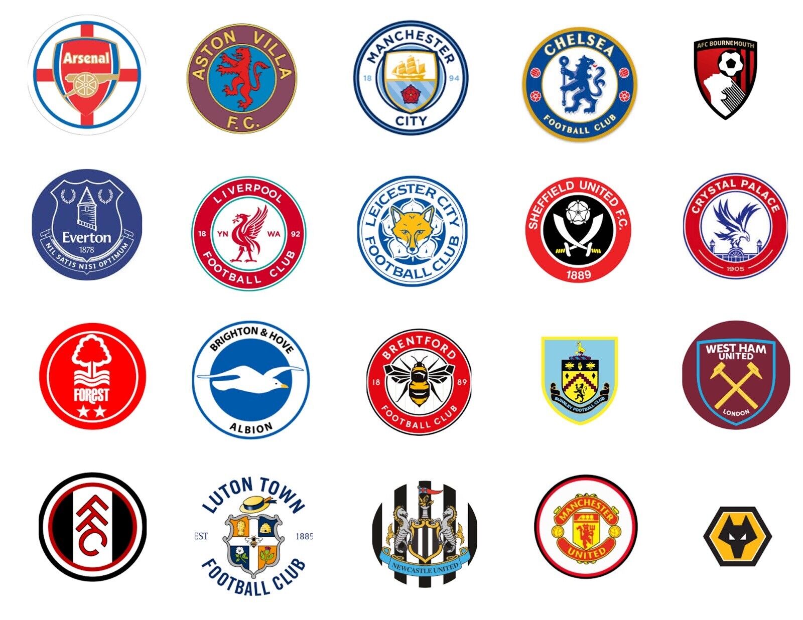 All Teams English Premier League Pin Back Buttons Liverpool Manchester United