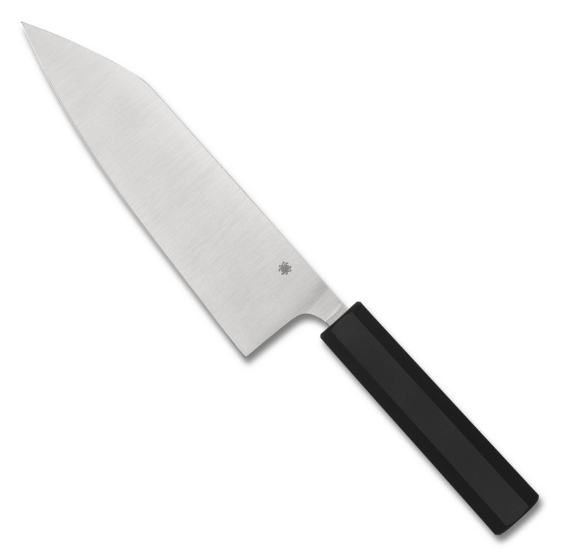 Spyderco Knives Bunka Bocho Kitchen Knife K18PBK CTS BD1N Stainless Black Handle