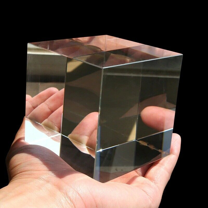 8cm K9 Optical Glass Crystal Square Cube Decoration Transparent Cube Prism