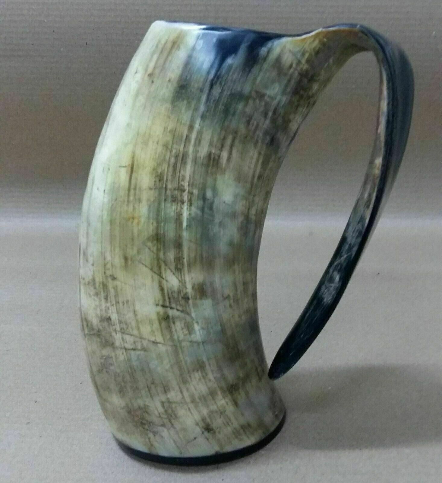 Antique Viking Drinking Mug Wine Cup Beer Tankard Natural Medieval Horn Mug