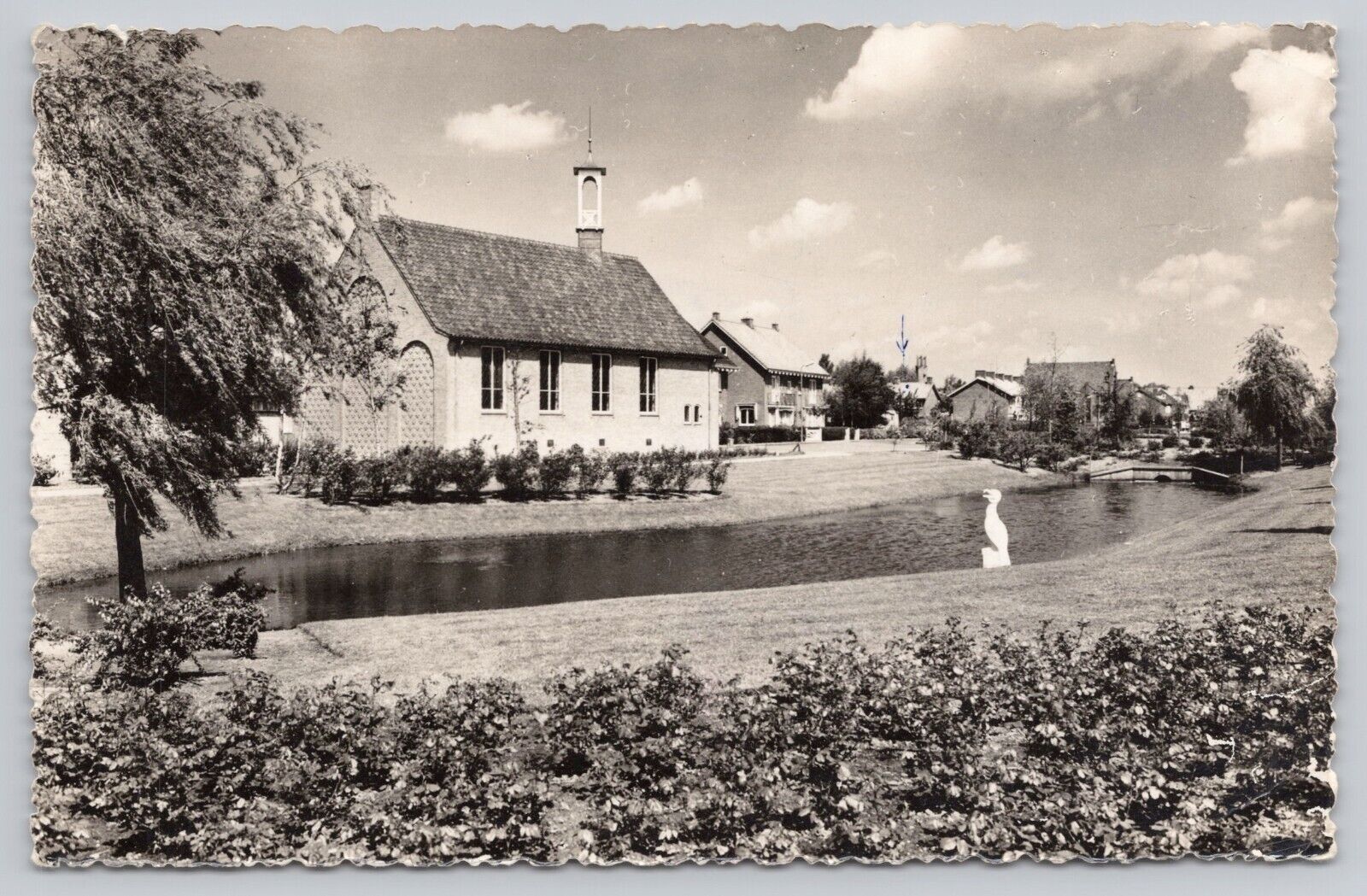 Amstelveen Netherlands, De Ruyschlaan Canal, Vintage RPPC Real Photo Postcard