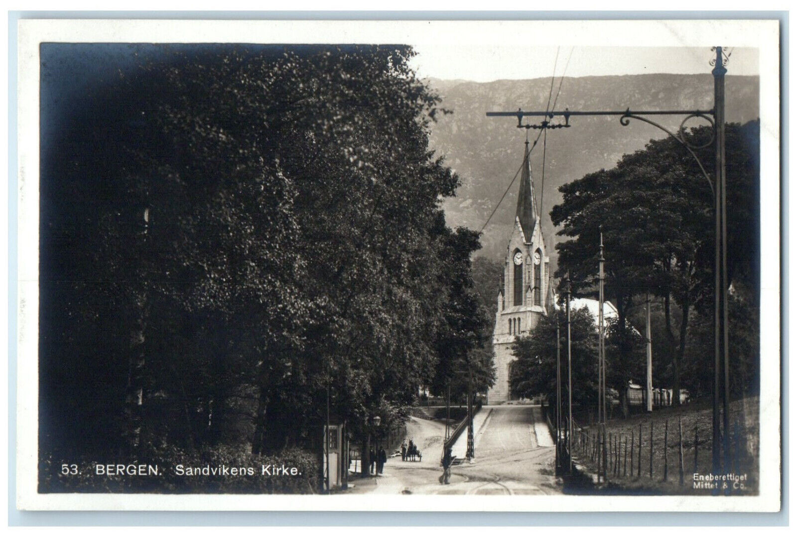 c1920\'s Sandvikens Church Bergen Norway Antique RPPC Photo Postcard