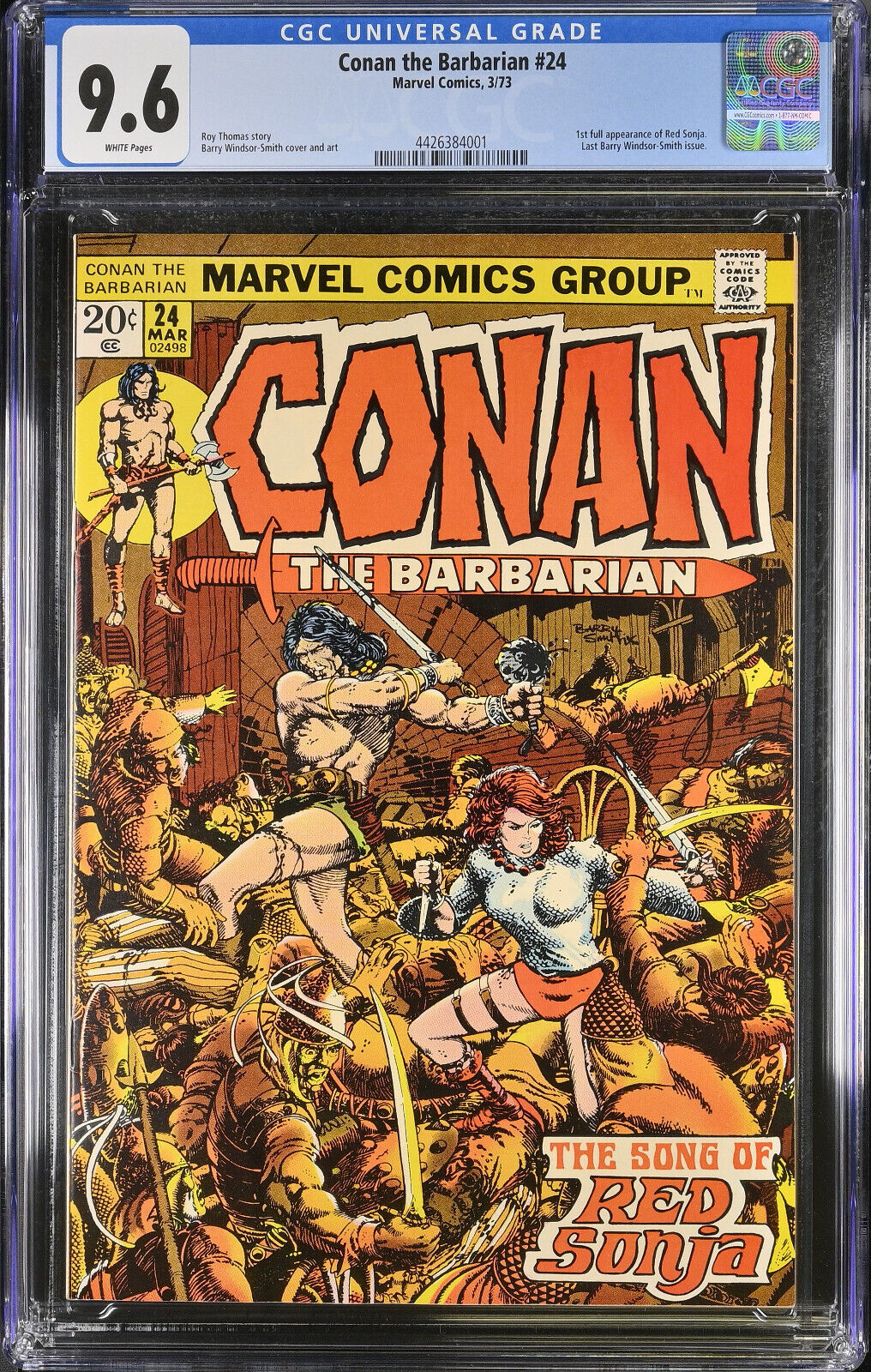 Conan the Barbarian # 24 CGC 9.6 White Pages (Marvel Comics 1973) 1st Red Sonja