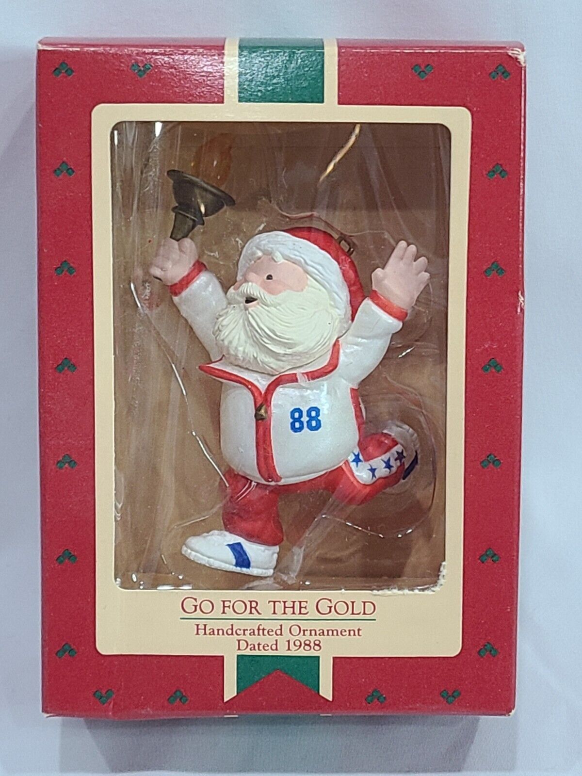 1988 Vintage Hallmark Go For The Gold Olympics Christmas Ornament 