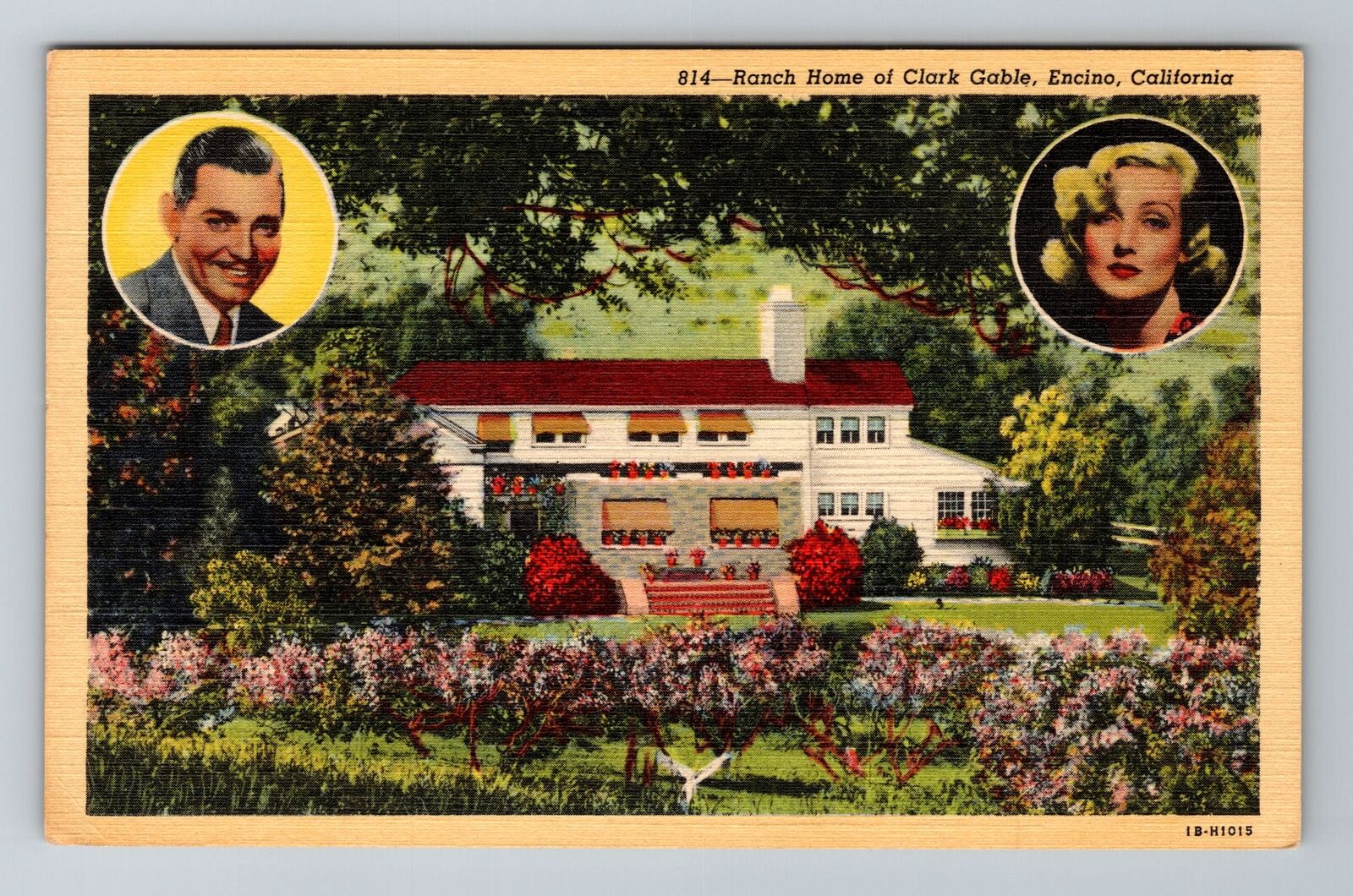 Encino CA-California, Ranch Home Of Clark Gable, Antique, Vintage Postcard