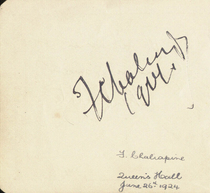 FEODOR IVANOVICH CHALIAPIN - AUTOGRAPH CIRCA 1924 CO-SIGNED BY: FRANK WEBSTER