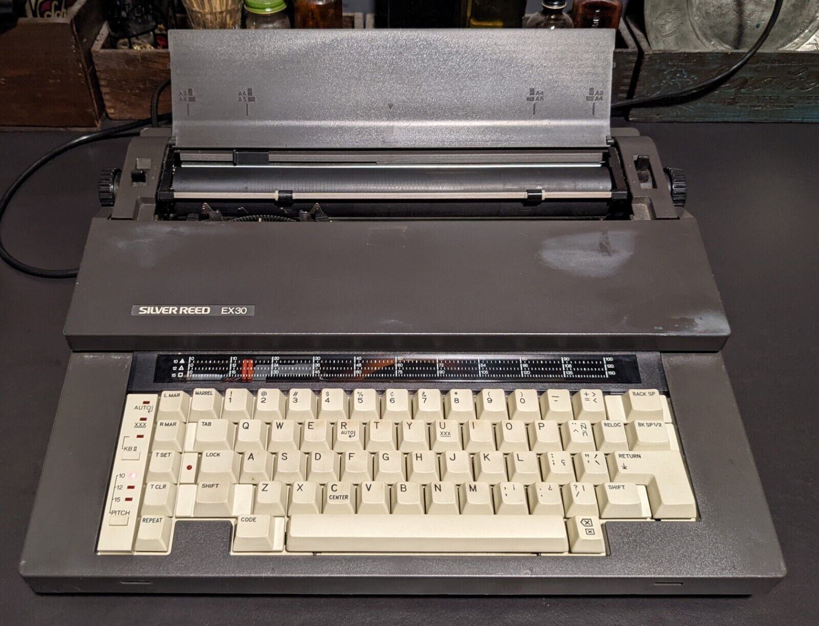 Vintage Silver Reed Electric Typewriter EX 30 Made In Japan  Manual + Power Cord