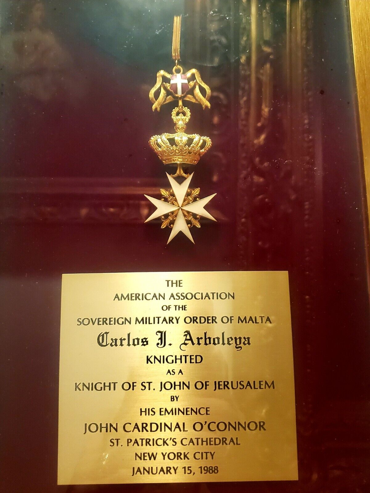 SOVEREIGN MILITARY ORDER OF MALTA Carlos J. ArbolegaKNIGHTEDAS A KNIGHT OF S