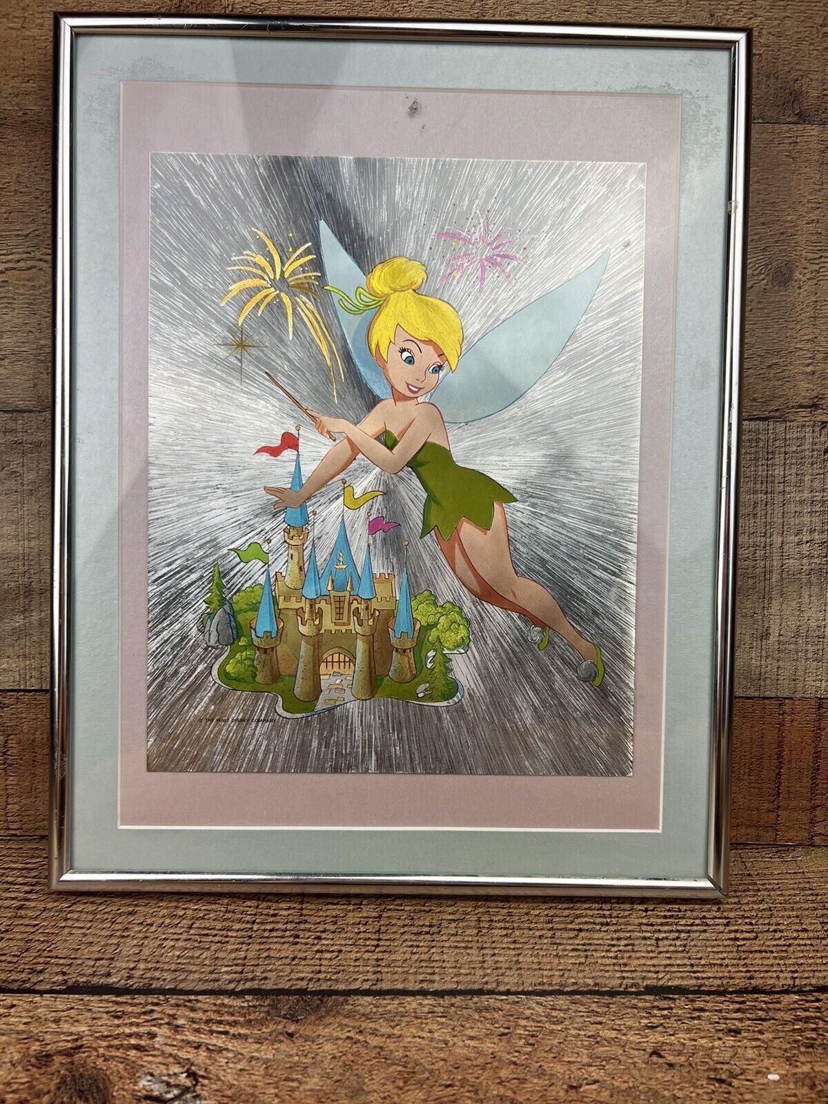 Vintage Collectible Disney Tinkerbell 3D Dufex Silver Foil Hologram Art Poster