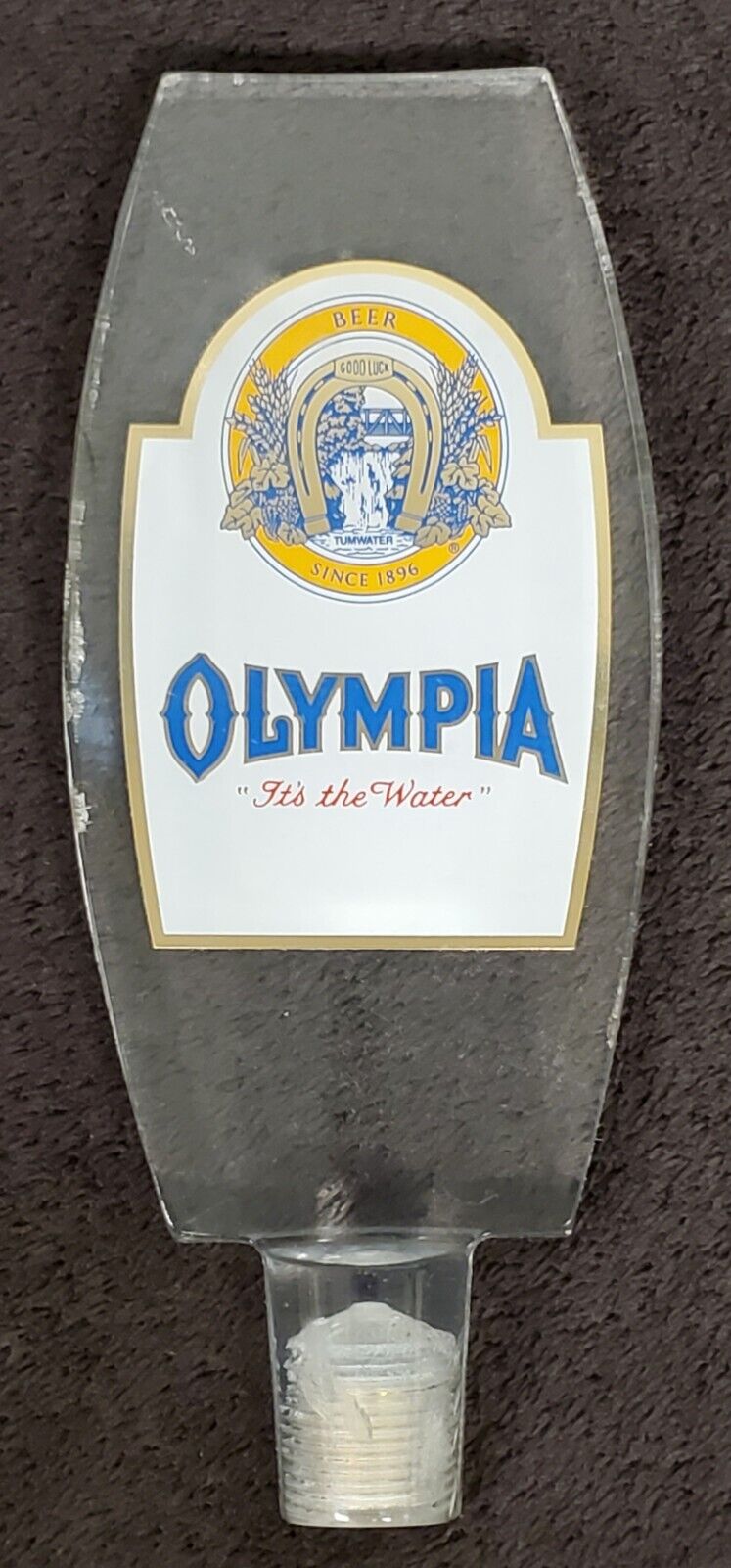 Vintage Acrylic Olympia Beer Tap Handle \