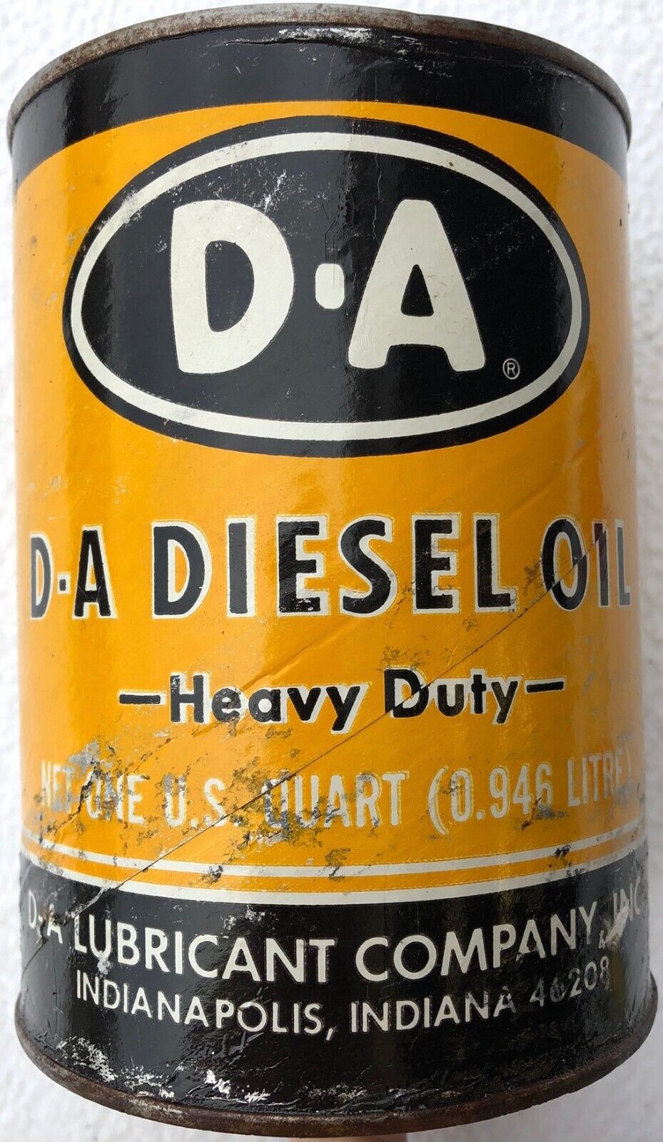 Vintage D-A Lubricant Co. D-A Diesel Quart Oil Advertising Can - Indiana