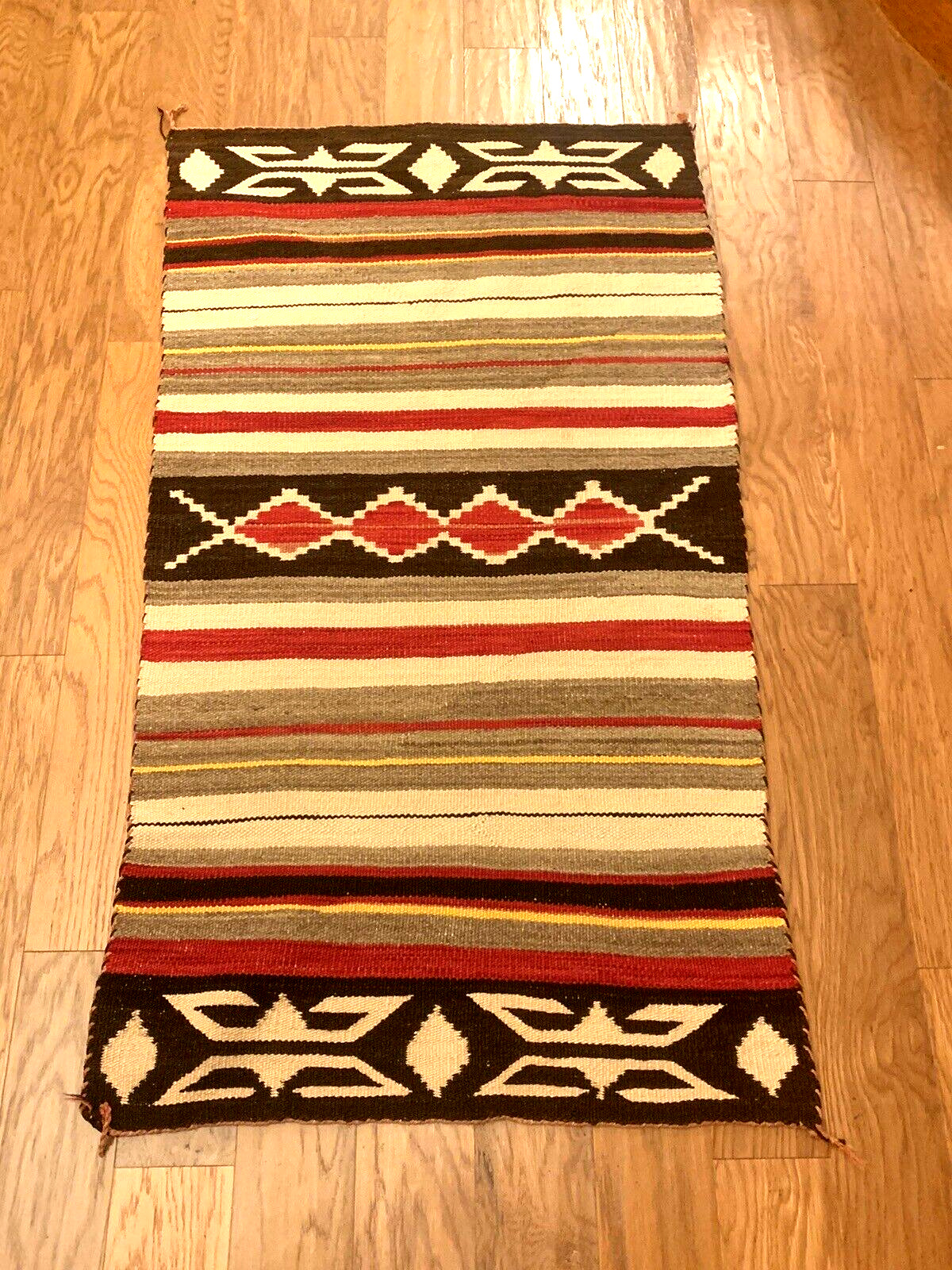 Vintage 1930s Native American Navajo Chinle Natural Double Saddle Blanket (7A)