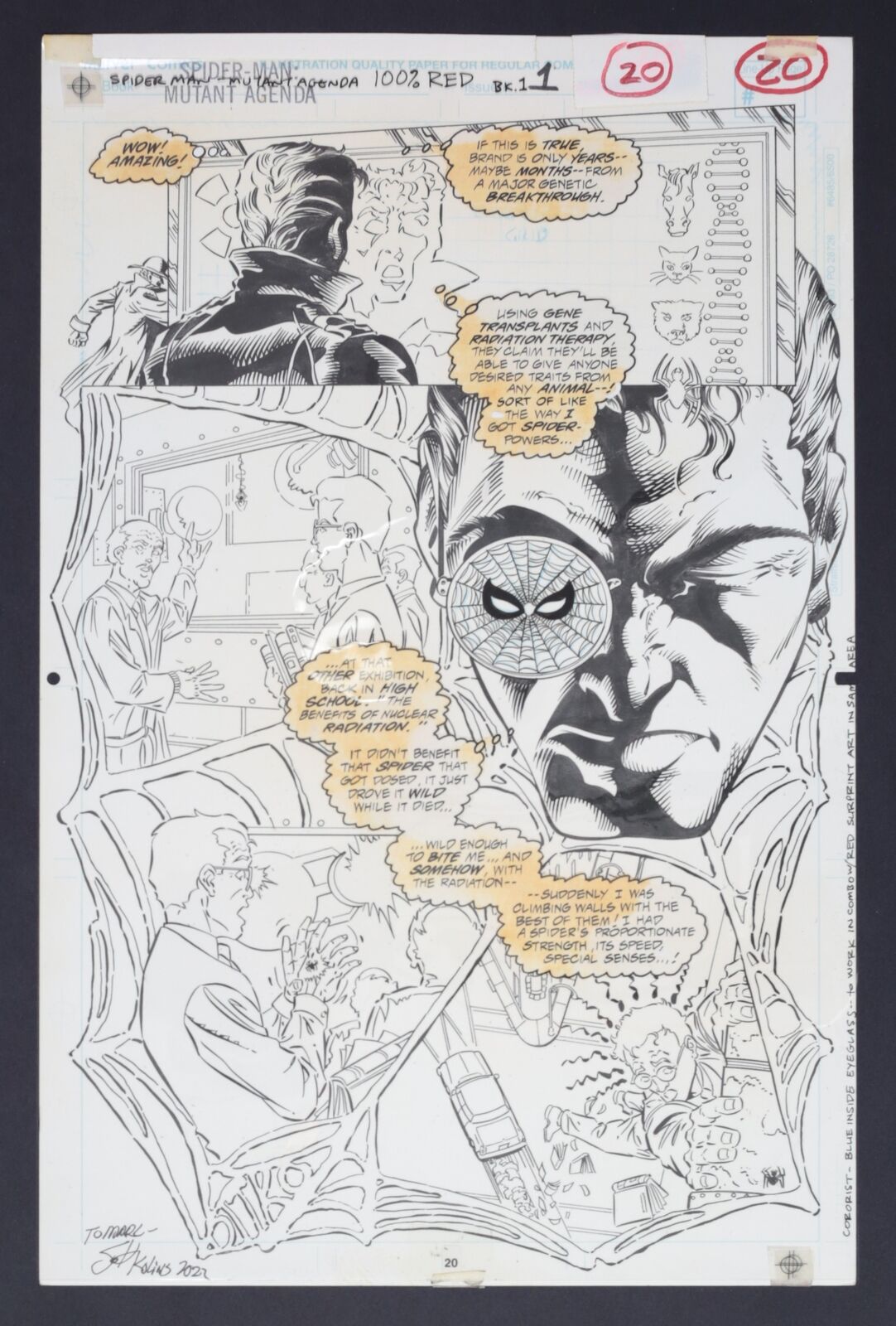 Original Art Spider-Man The Mutant Agenda #1 Pg 20 Scott Kolins & Sam de la Rosa