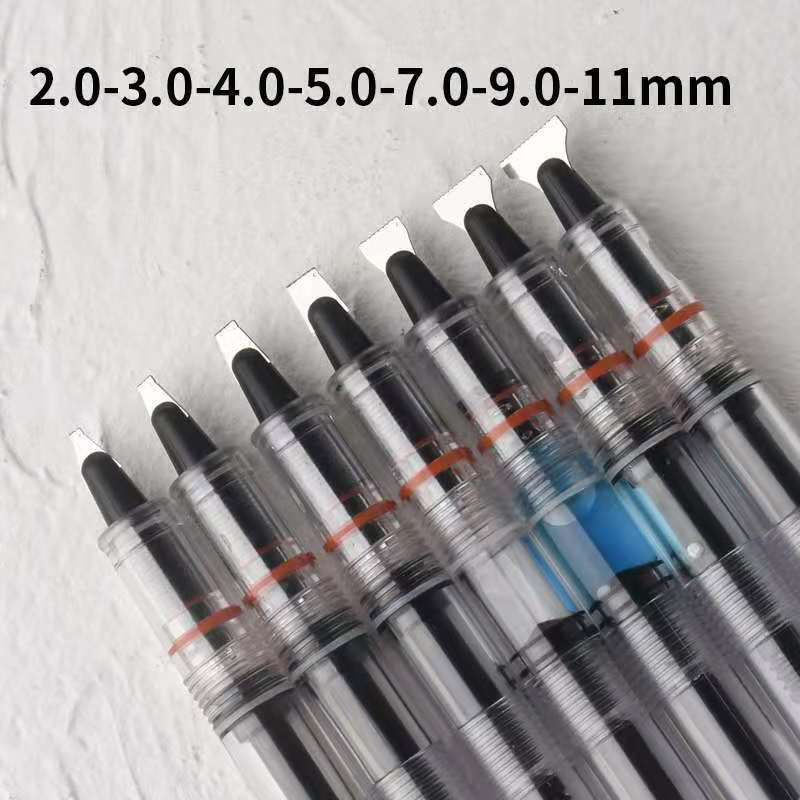 1Pc Chinese Parallel Fountain Pen Clear Ink Pen 2/3/4/5/7/9/11mm Nib Optional