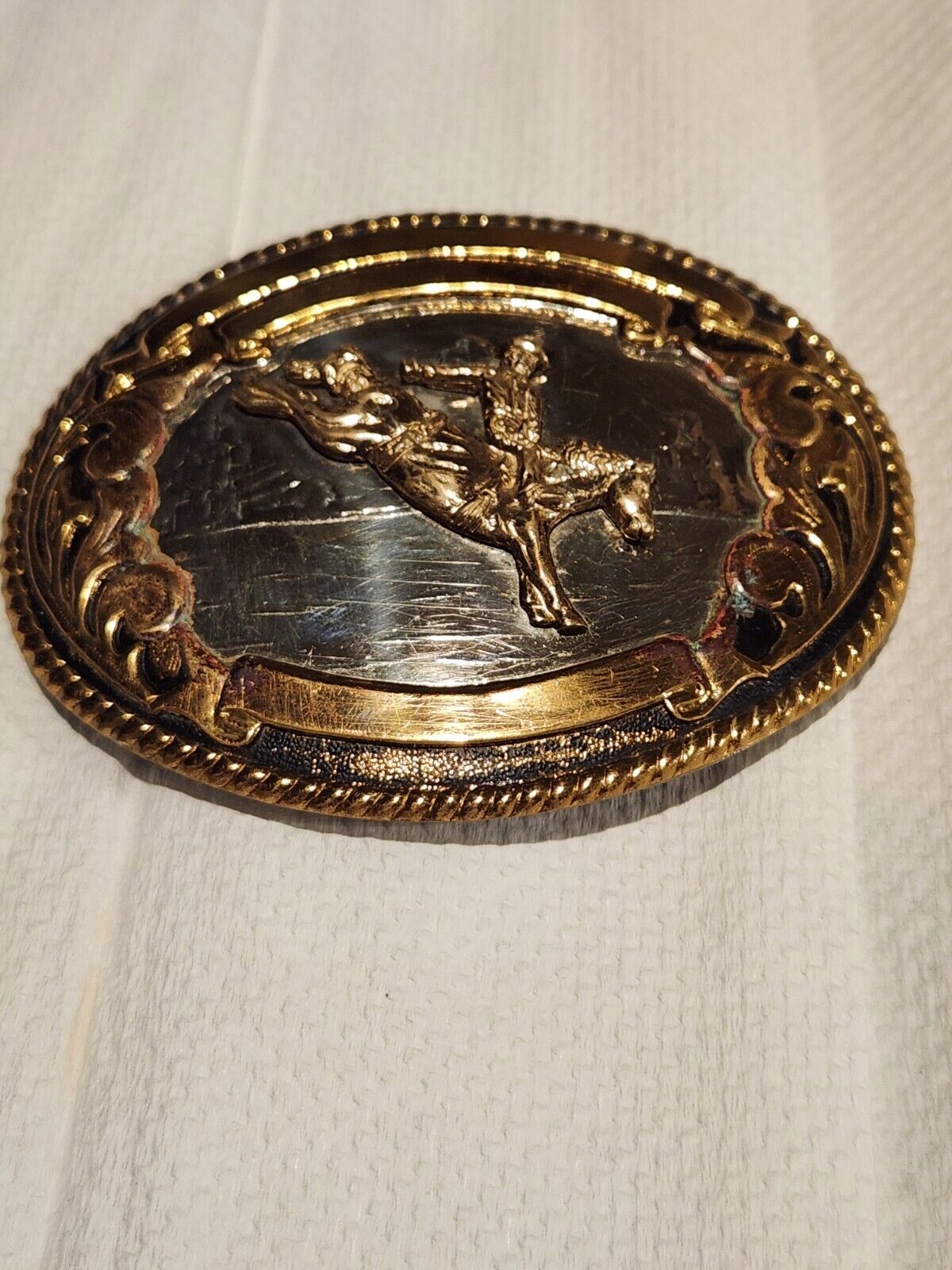 Vintage Tony Lama German Silver Belt Buckle Jewelers Bronze
