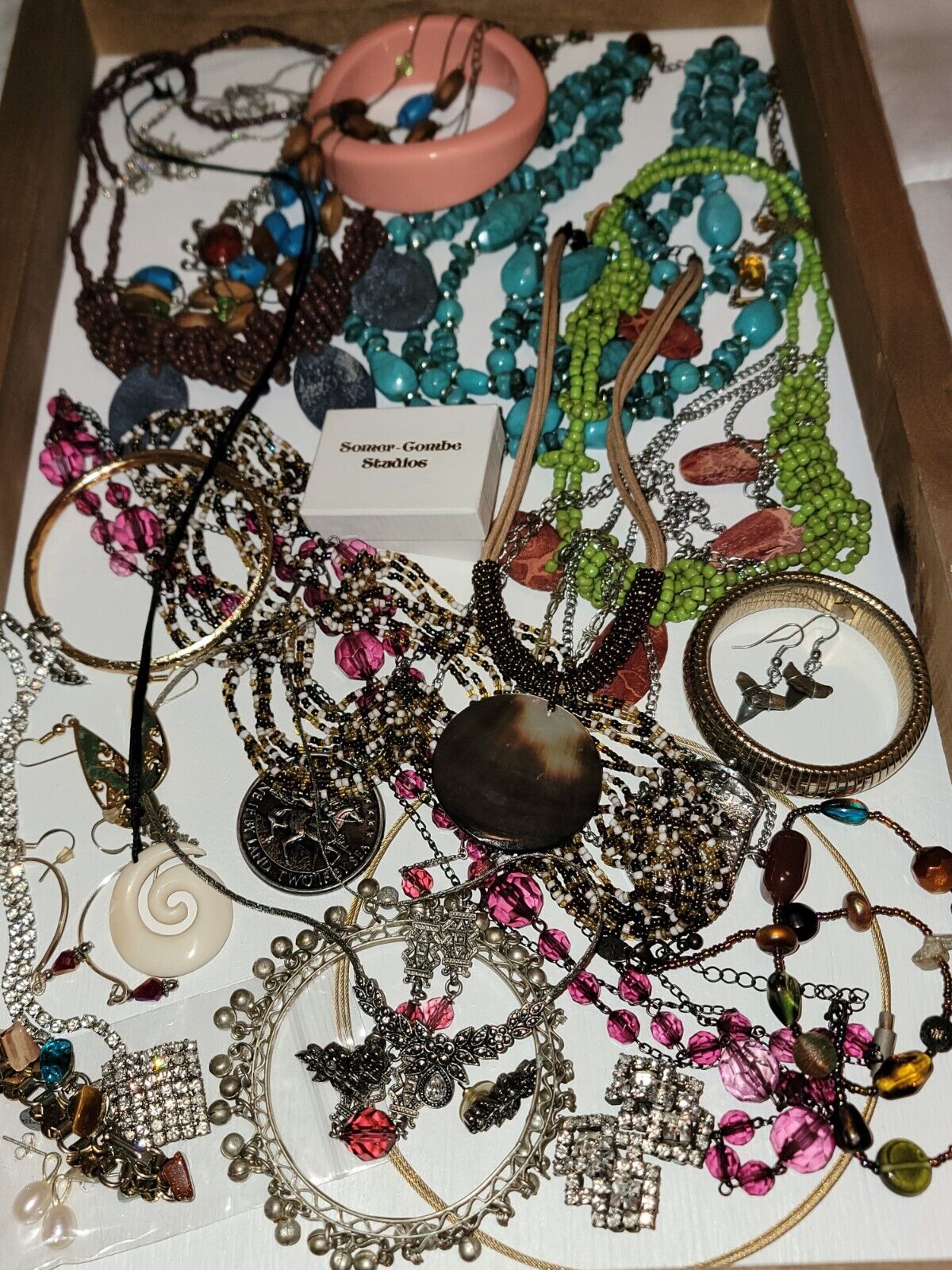 Grandma’s Vintage Jewelry Junk Drawer  Necklace Earrings Bracelet Lia Sophia Etc