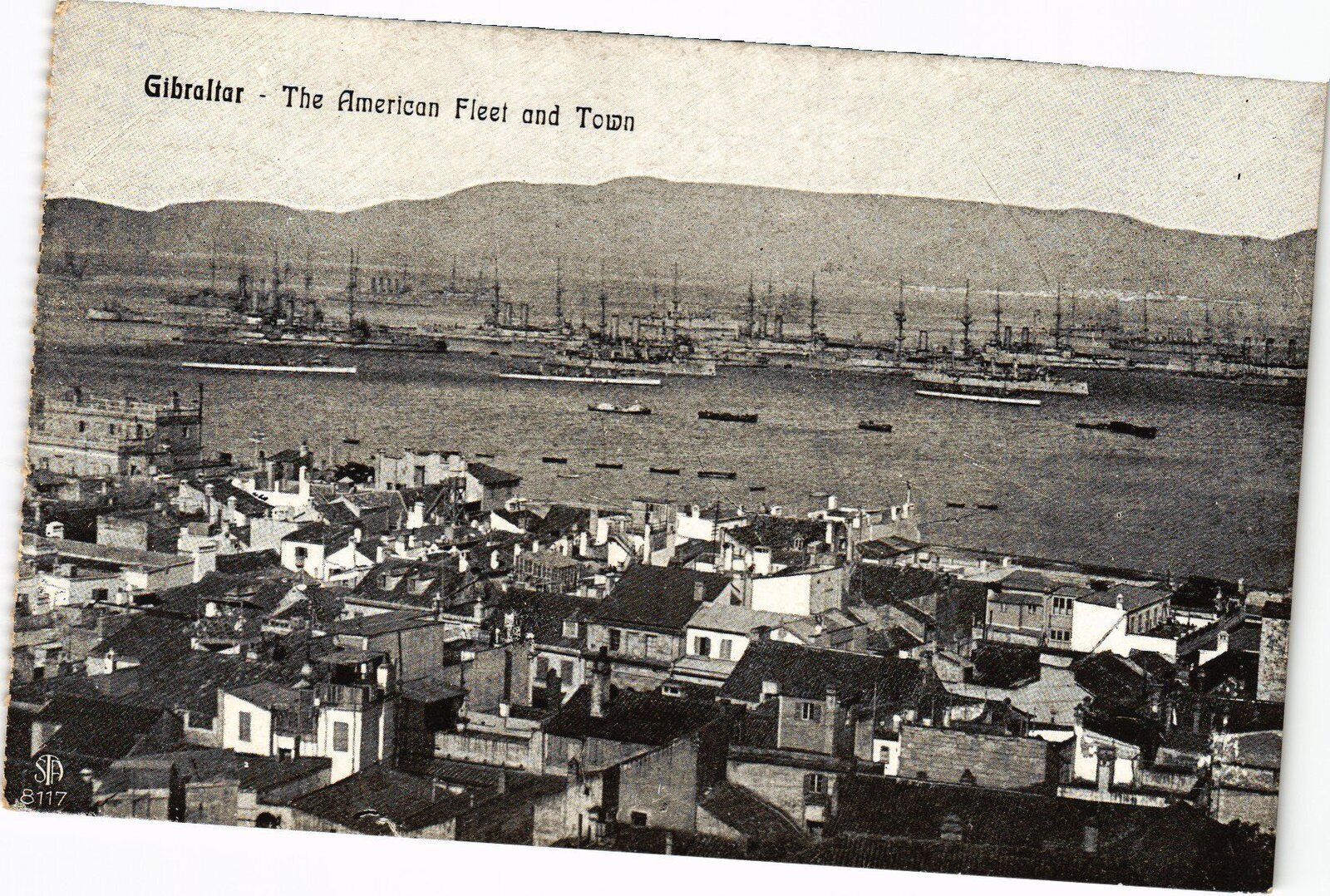 GIBRALTAR THE AMERICAN FLEET AND TOWN (a29204) PC