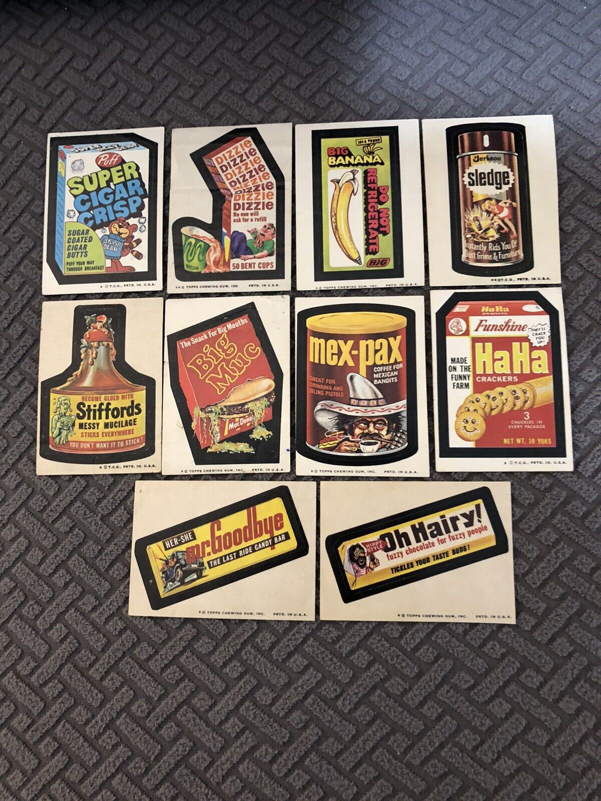 Vintage Whacky Pack Stickers 1970s