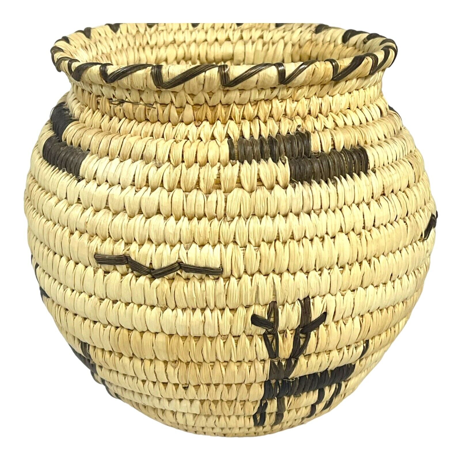 Papago Basket Figural Deer Basket Southwest Native American Woven 6” Vintage