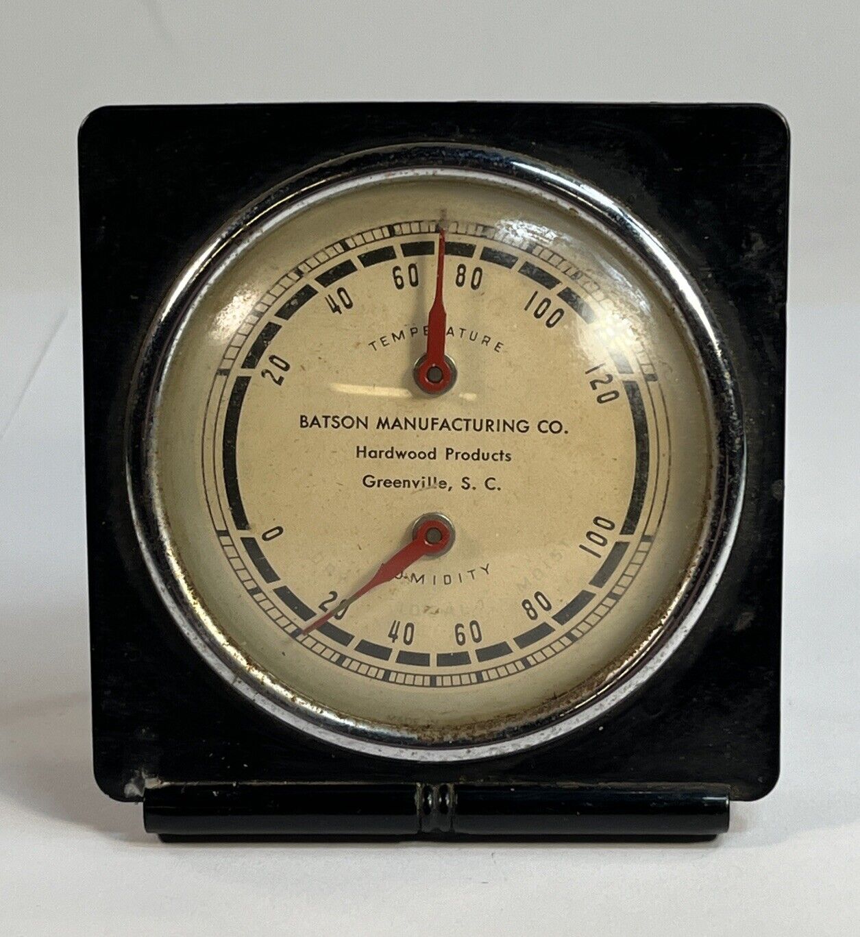 VINTAGE MCM Batson Humidiguide Tabletop Desk Thermometer Humidity Guide Works