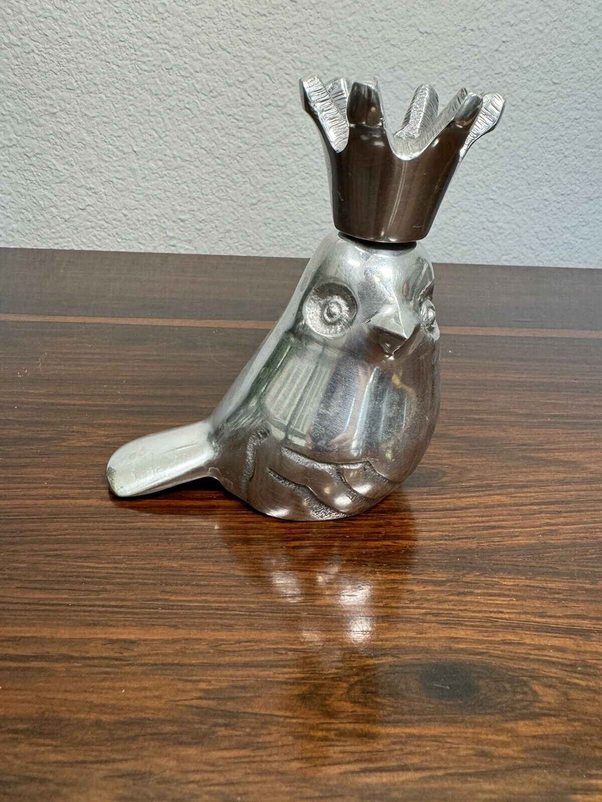 Silver Bird With Crown Candle Holder Candlestick