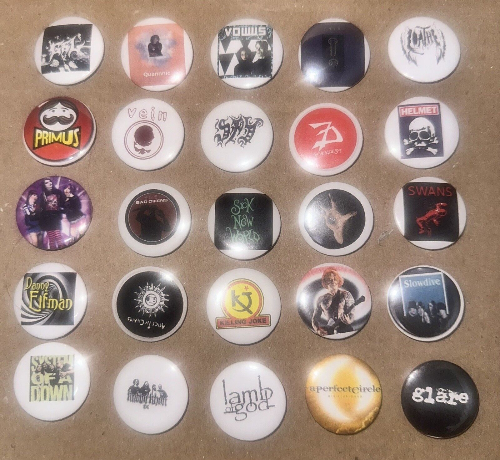 25 Pack Sick New World 2024 Bands Pin Back Buttons 1.25”