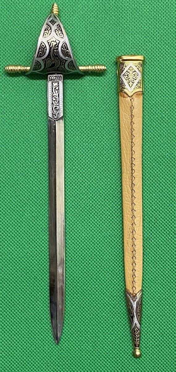 VINTAGE Toledo Miniature Sword Letter Opener Mini Sword Brass 8”