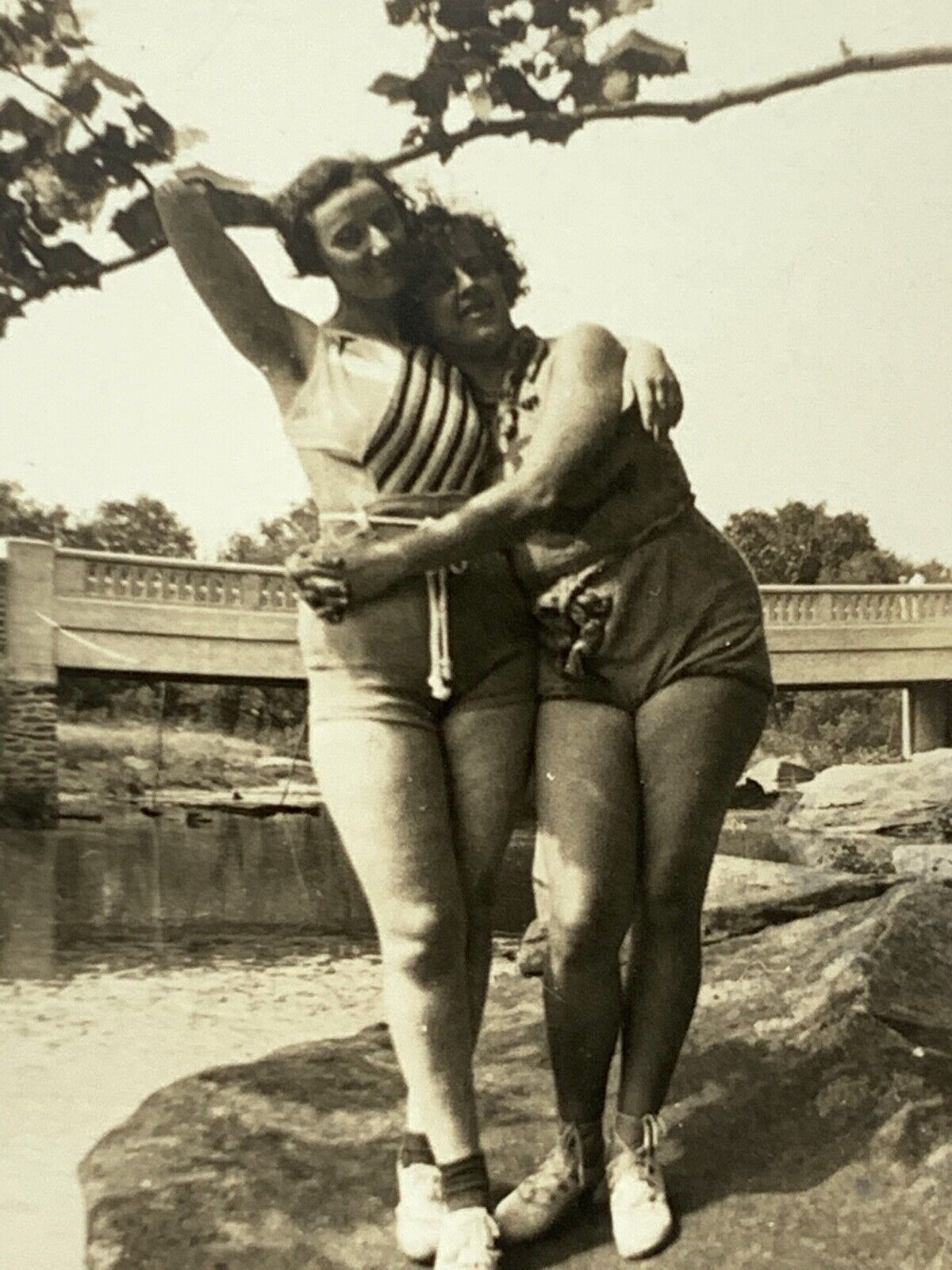 AdB Photograph Lesbian Women Gay Interest Embrace Romantic Ladies Bathing Suits