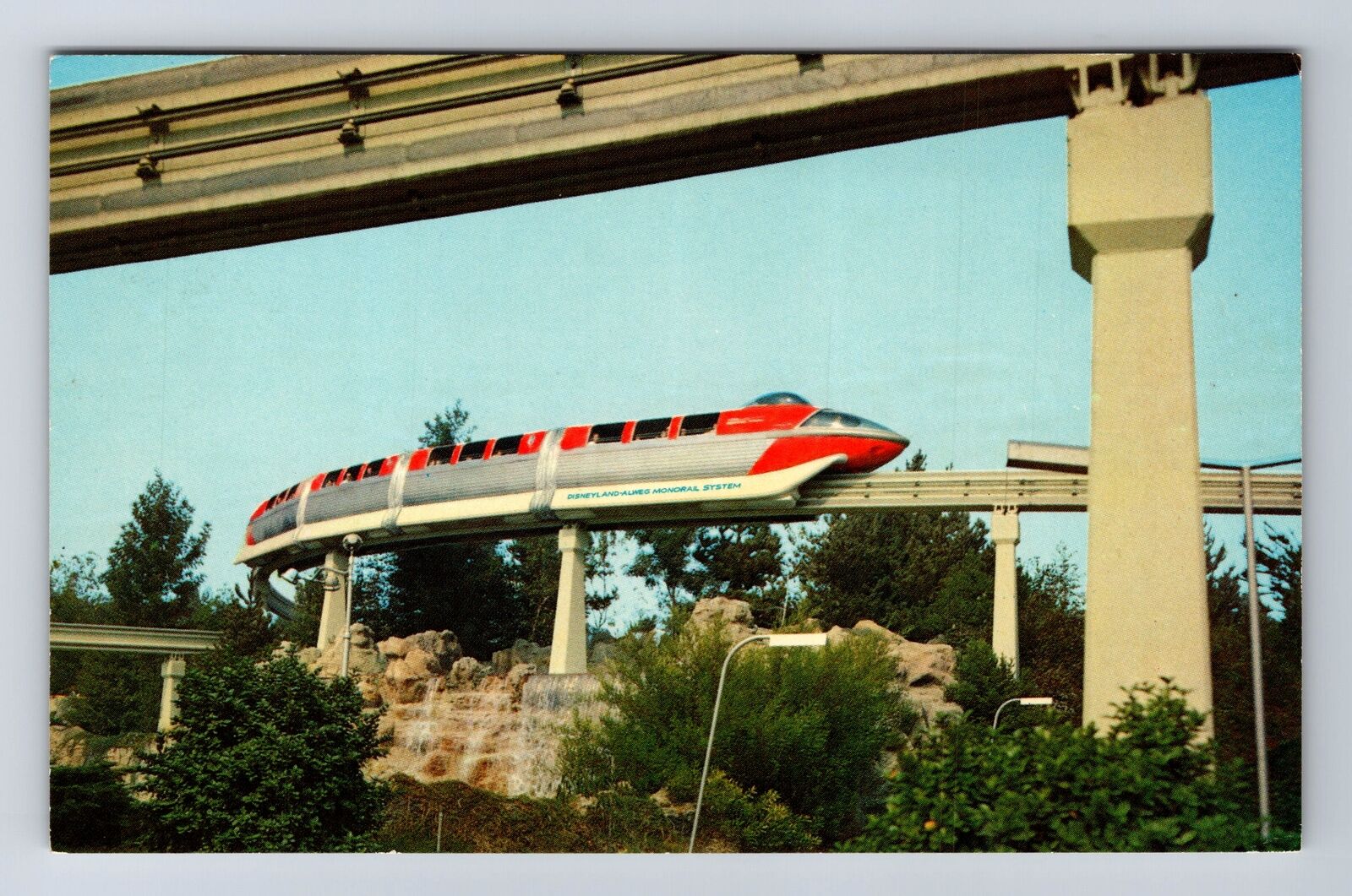 Anaheim CA-California, Disneyland, Monorail Trains System, Vintage Postcard