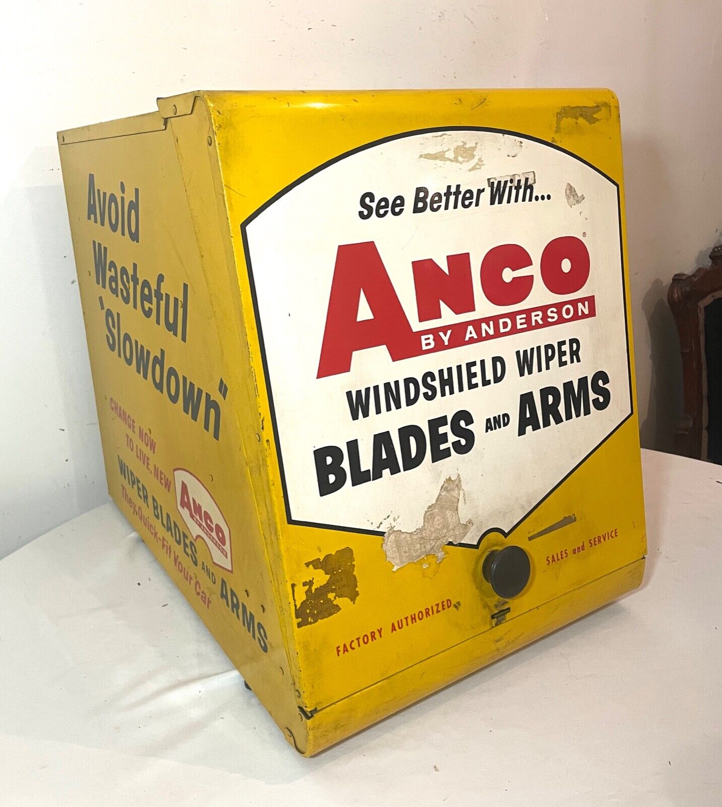 LARGE Vintage ANCO Windshield Wiper Blades And Arms Metal Store Display Cabinet 