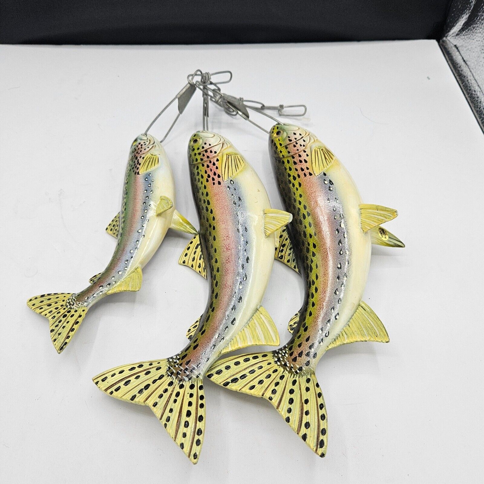 Decorative Fish Trout on Stringer Painted ~ Cabin ~ Decor