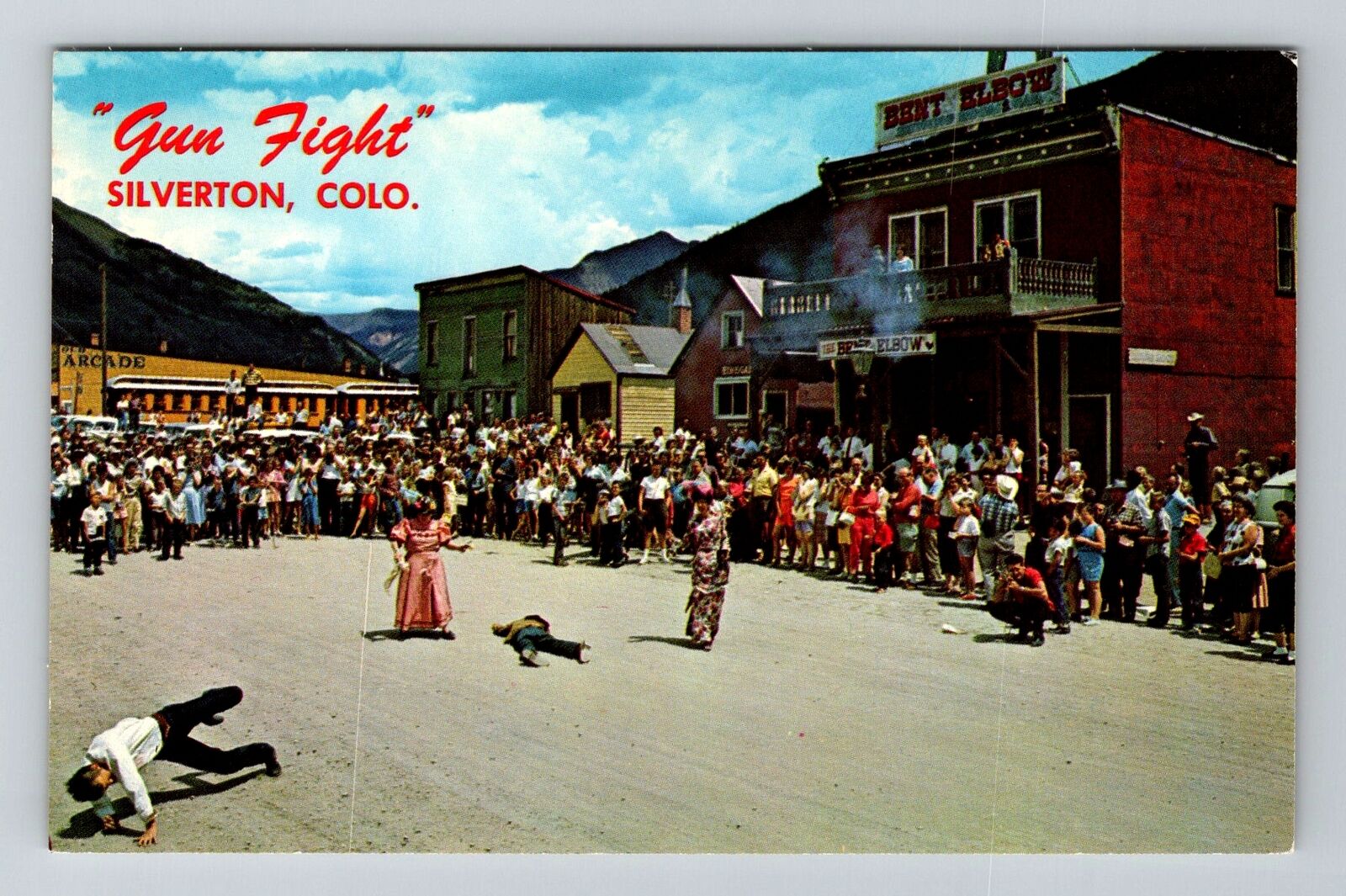 Silverton CO-Colorado, Gunfight Reenactment, Old Blair St, Vintage Postcard