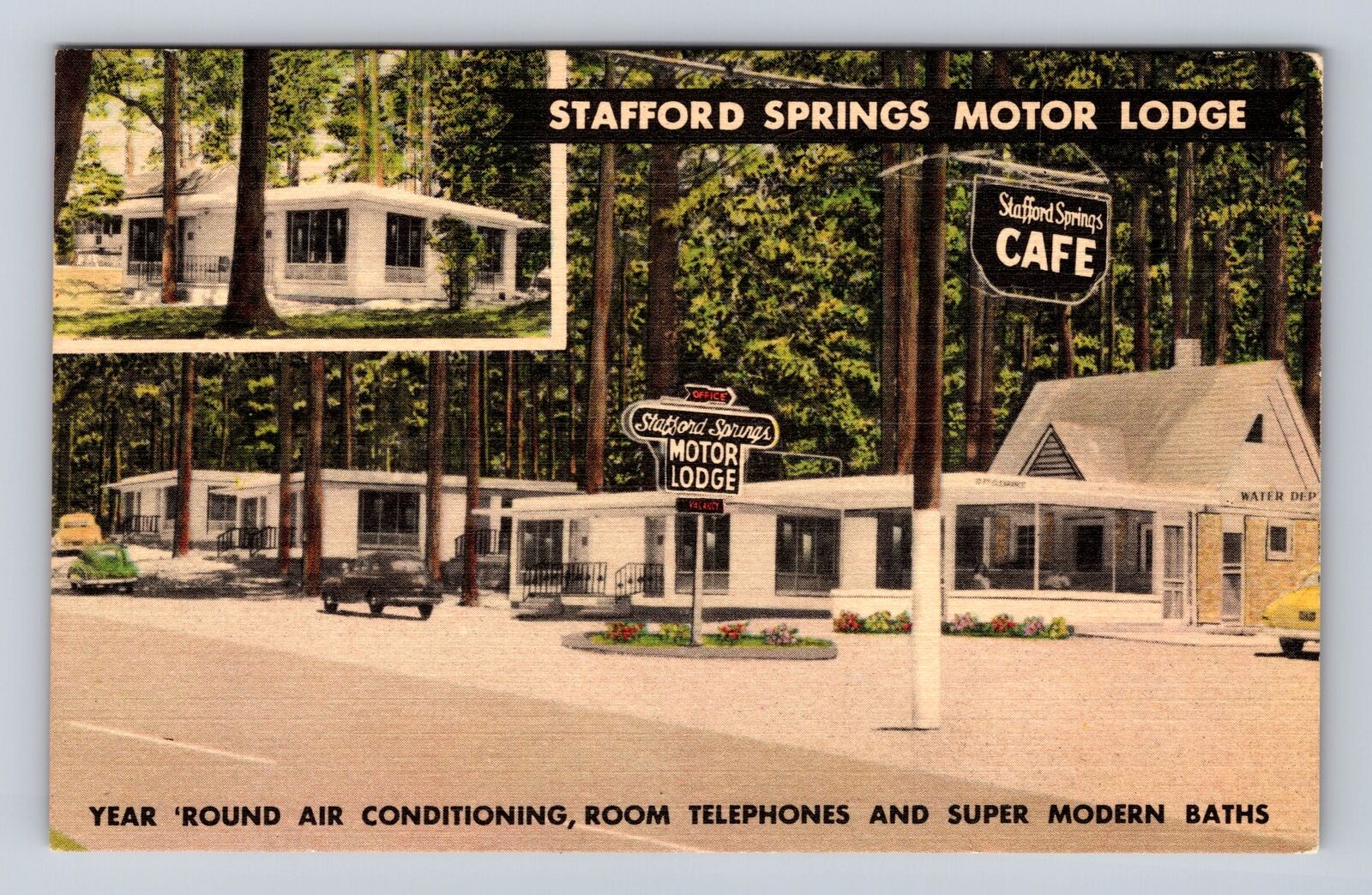 Stafford Springs MS-Mississippi, Stafford Springs Motor Lodge, Vintage Postcard