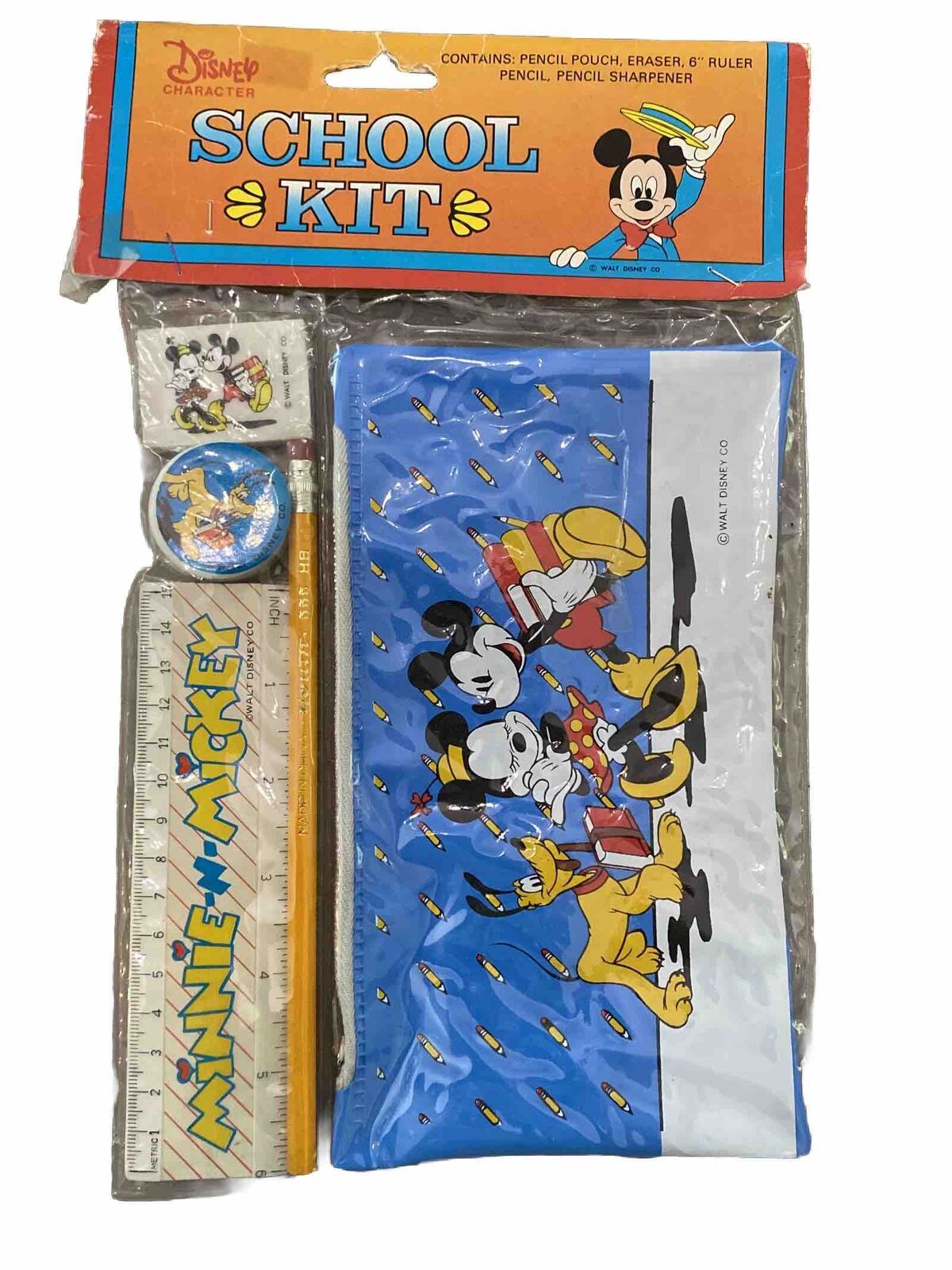 Vintage Disney School Kit With Mickey And Minnie Unopened Collectors Item
