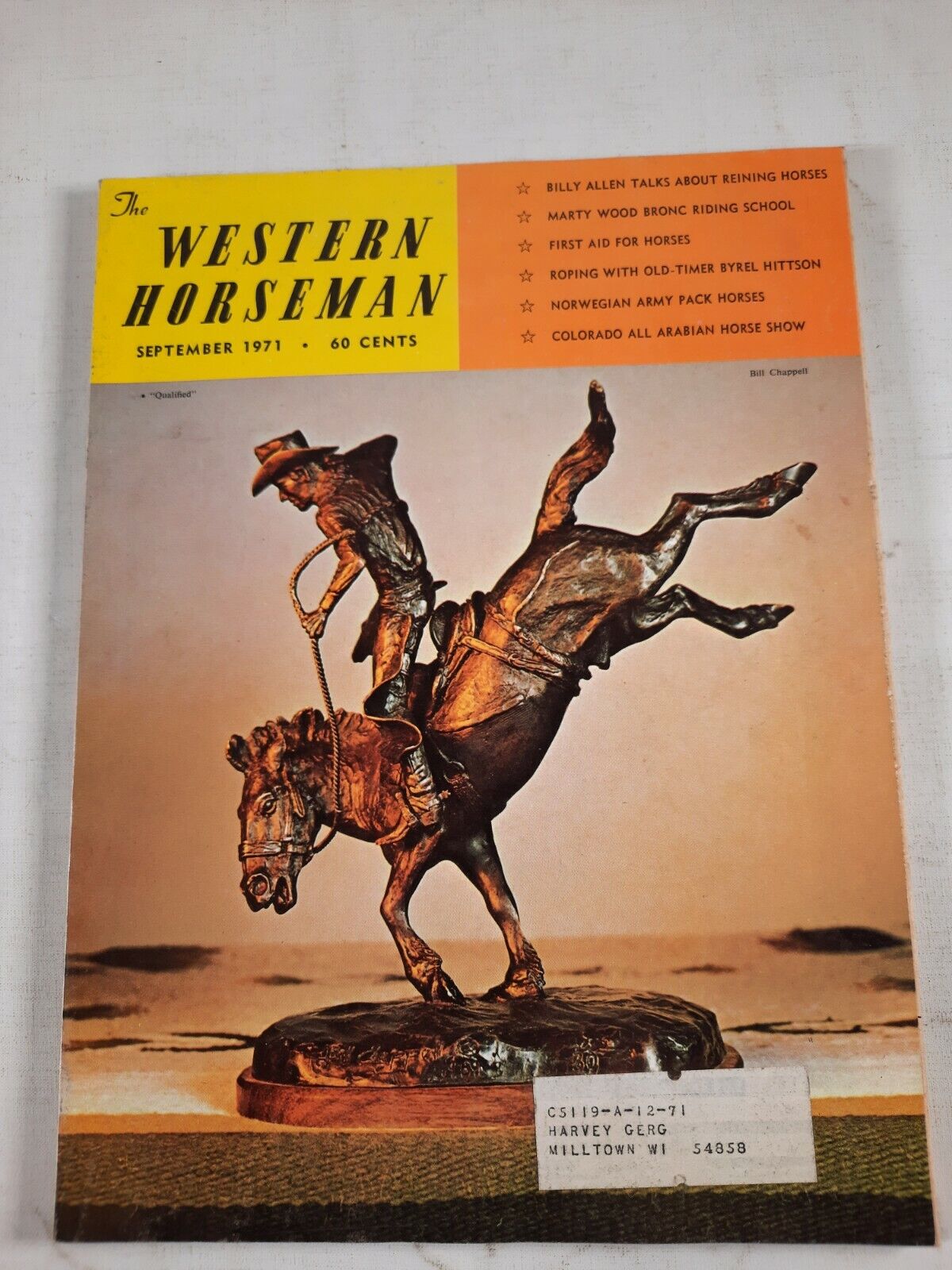 Vintage The Western Horseman September 1971 Magazine