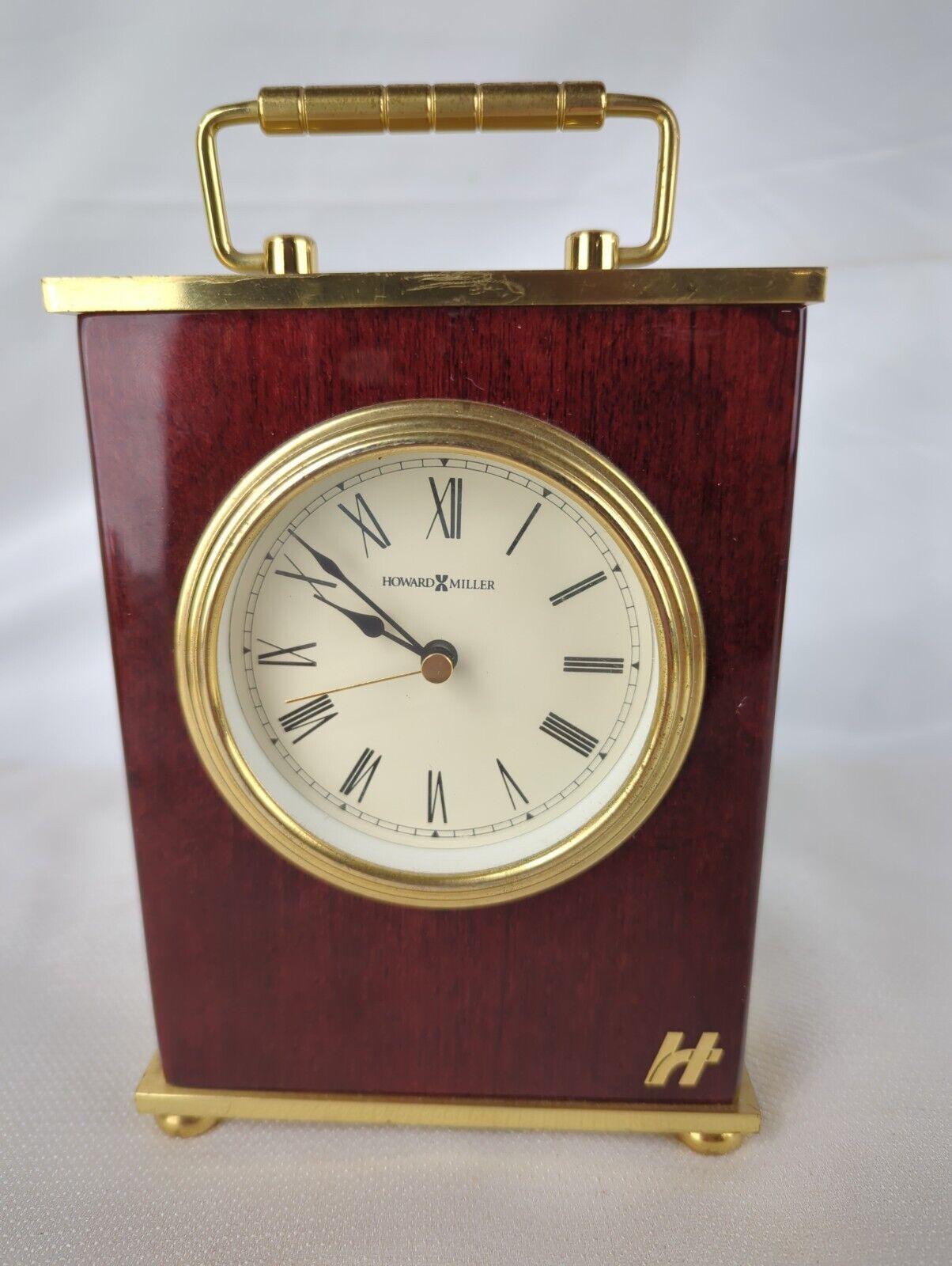 Vintage Howard Miller Rosewood Mantle Desk Clock Model No. 613-528
