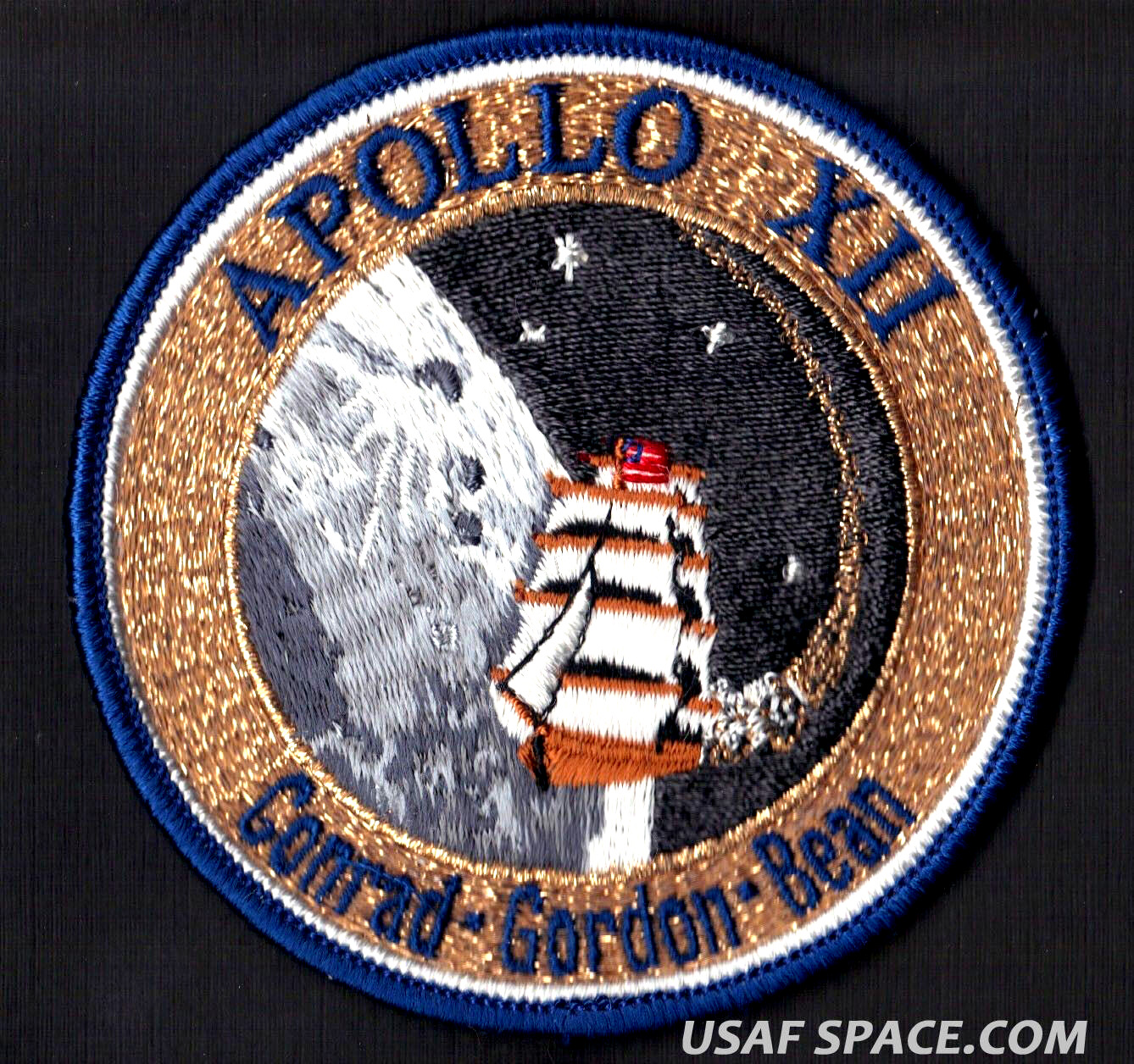 APOLLO 12 LION BROTHERS VINTAGE ORIGINAL NASA Hallmarked CLOTH BACK SPACE PATCH