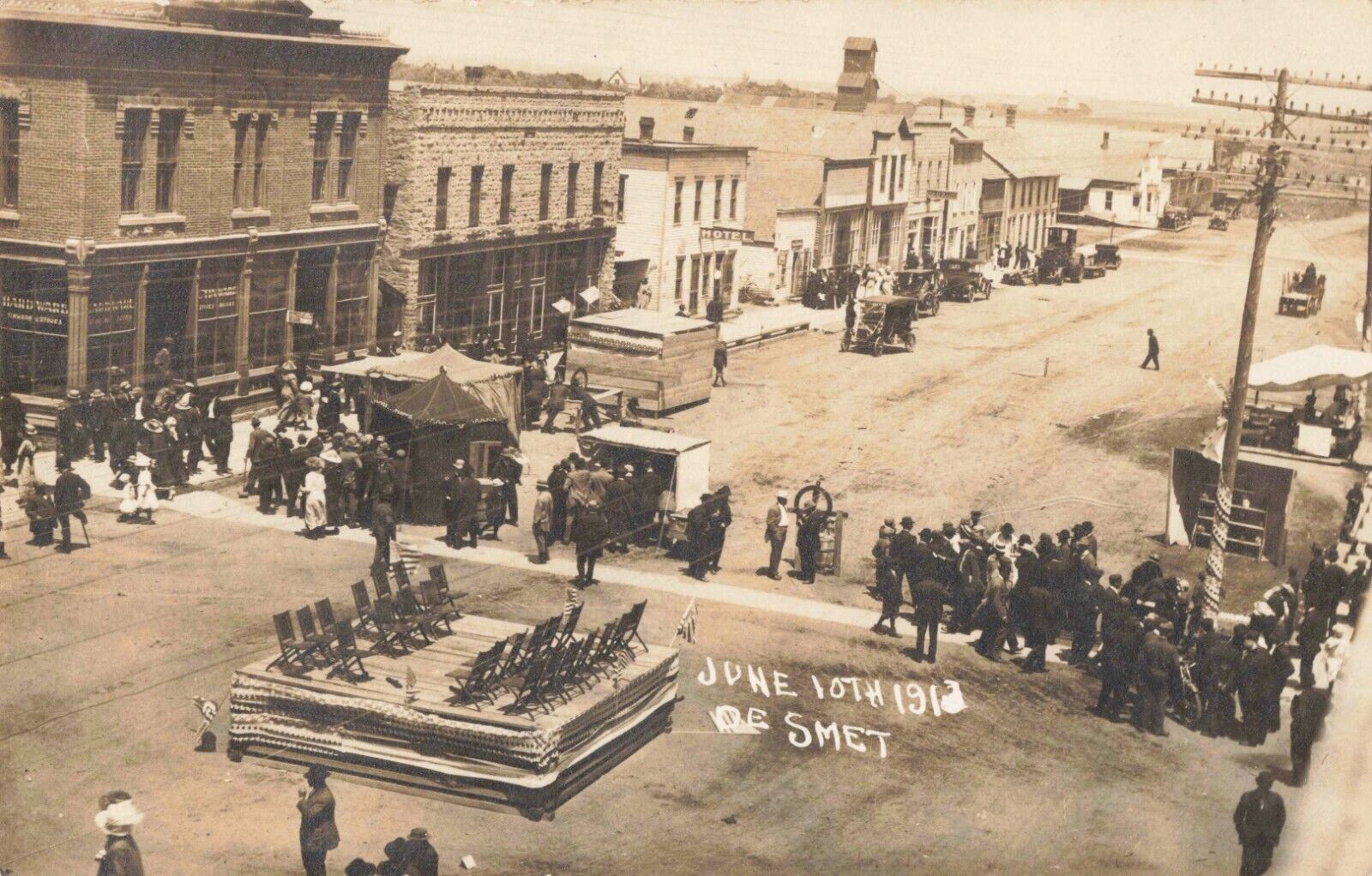 Old Settlers\' Day De Smet South Dakota Main Street 1912 Real Photo RPPC