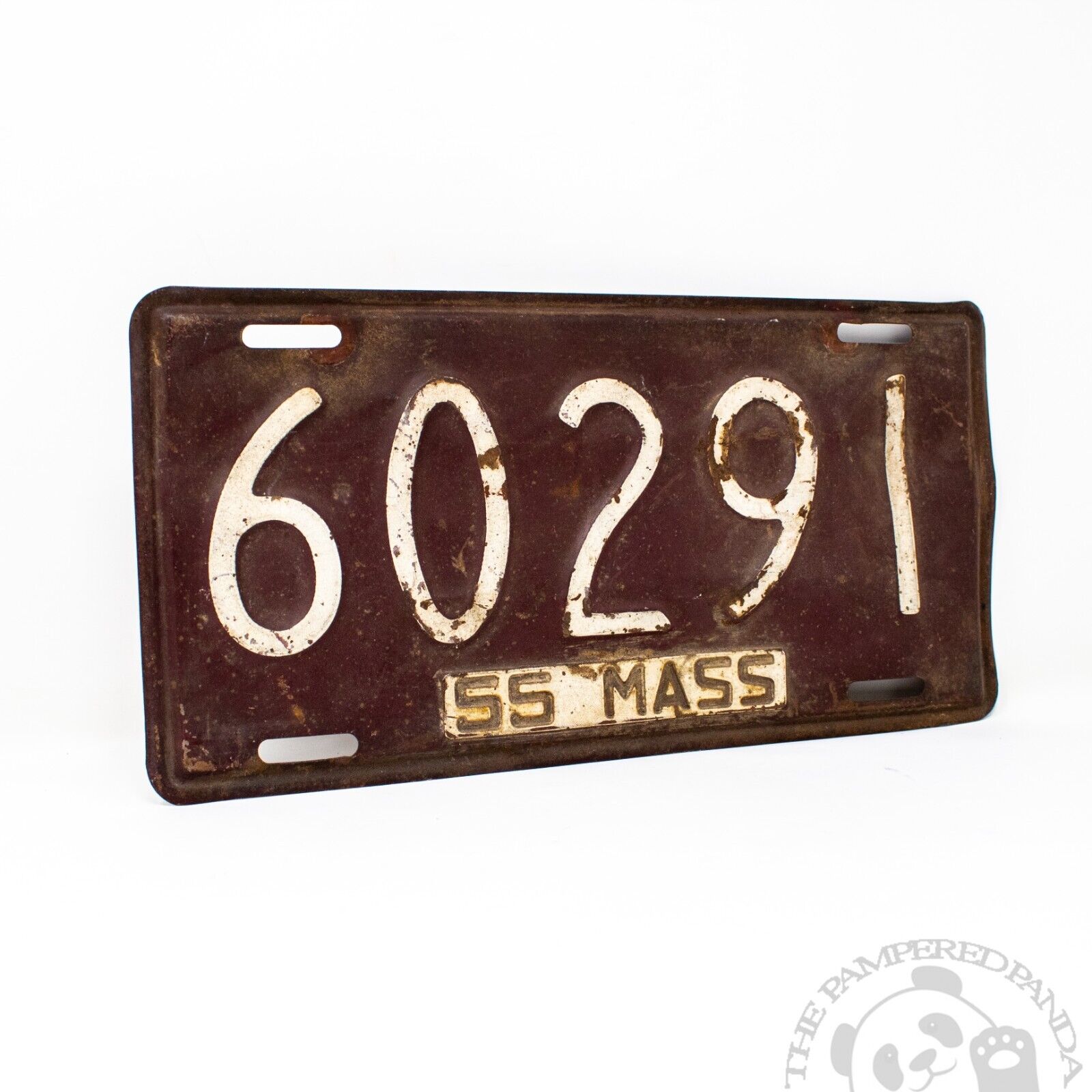 Vintage 1955 Massachusetts License Plate MA Tag Plate Mass Tag