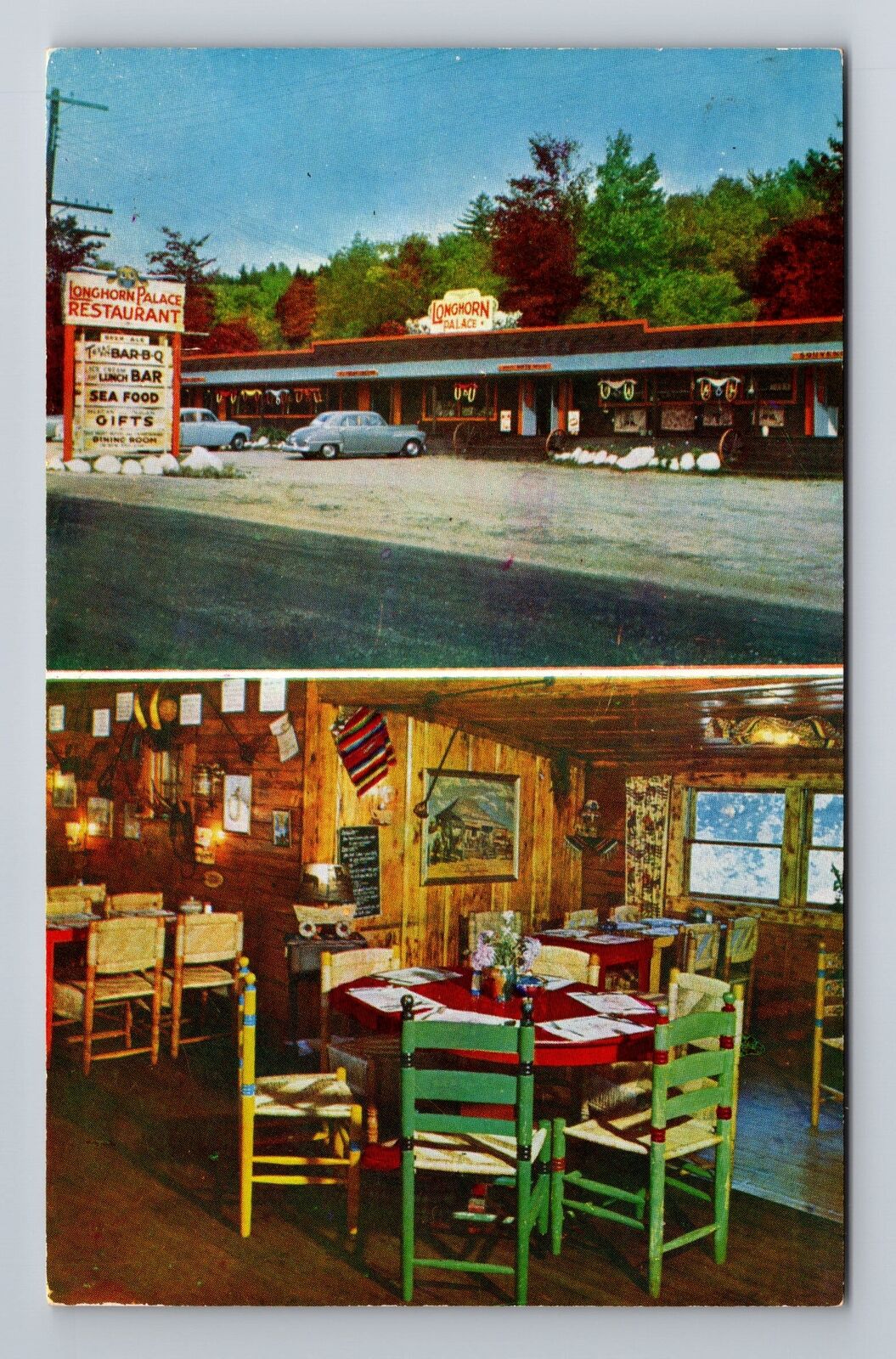 North Woodstock NH-New Hampshire, The Longhorn Palace, Antique Vintage Postcard