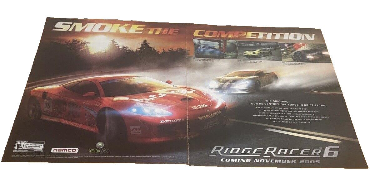 Ridge Racer 6 Namco - 2 Page Video Game Print Ad / Poster Promo Art 2006