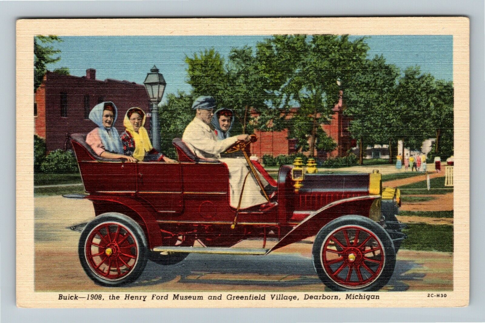 Dearborn MI-Michigan Advertising 1908 Buick Model F Ford Museum Vintage Postcard